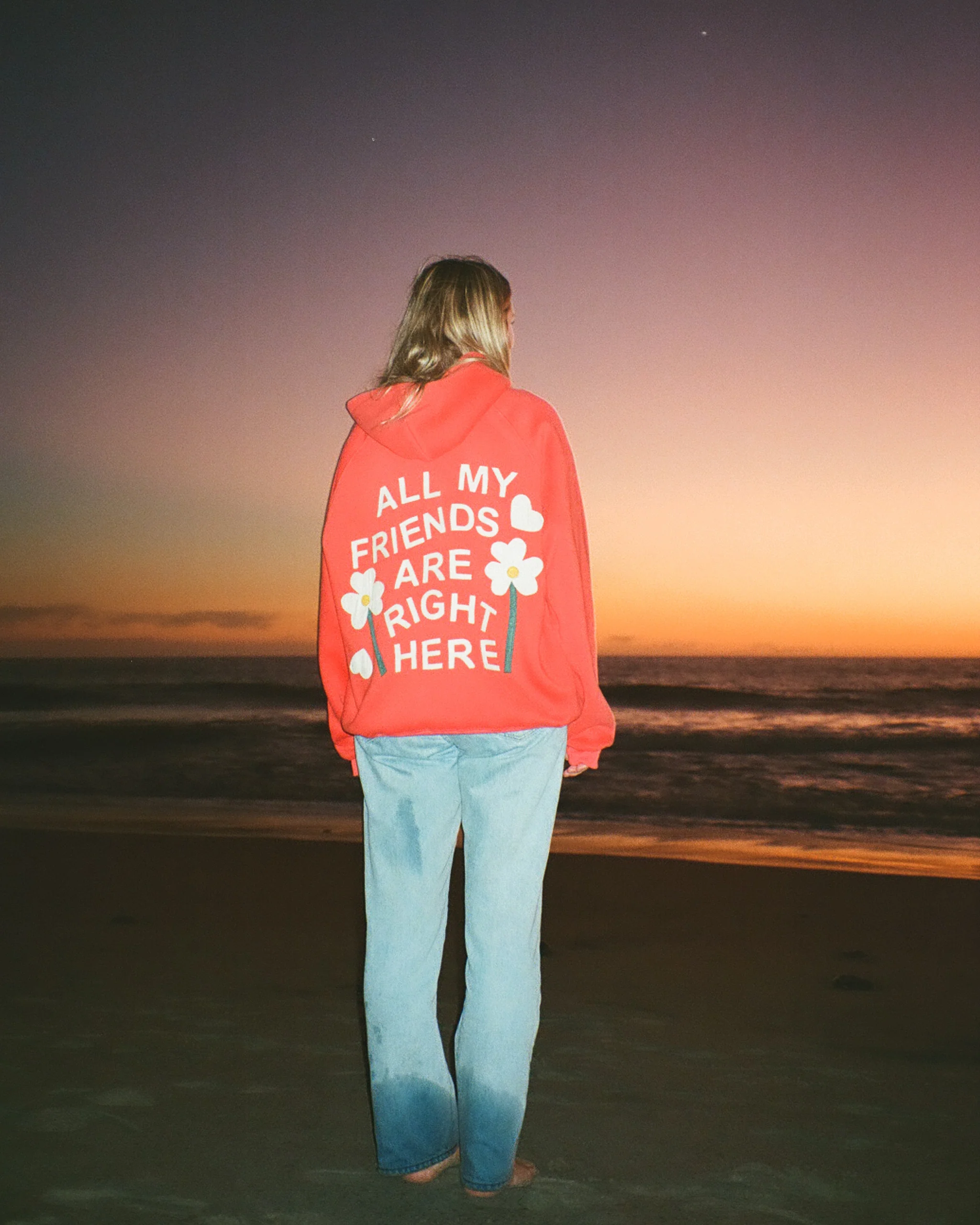 "All my Friends" Oversized Lux Hoodie in Red - Image 12