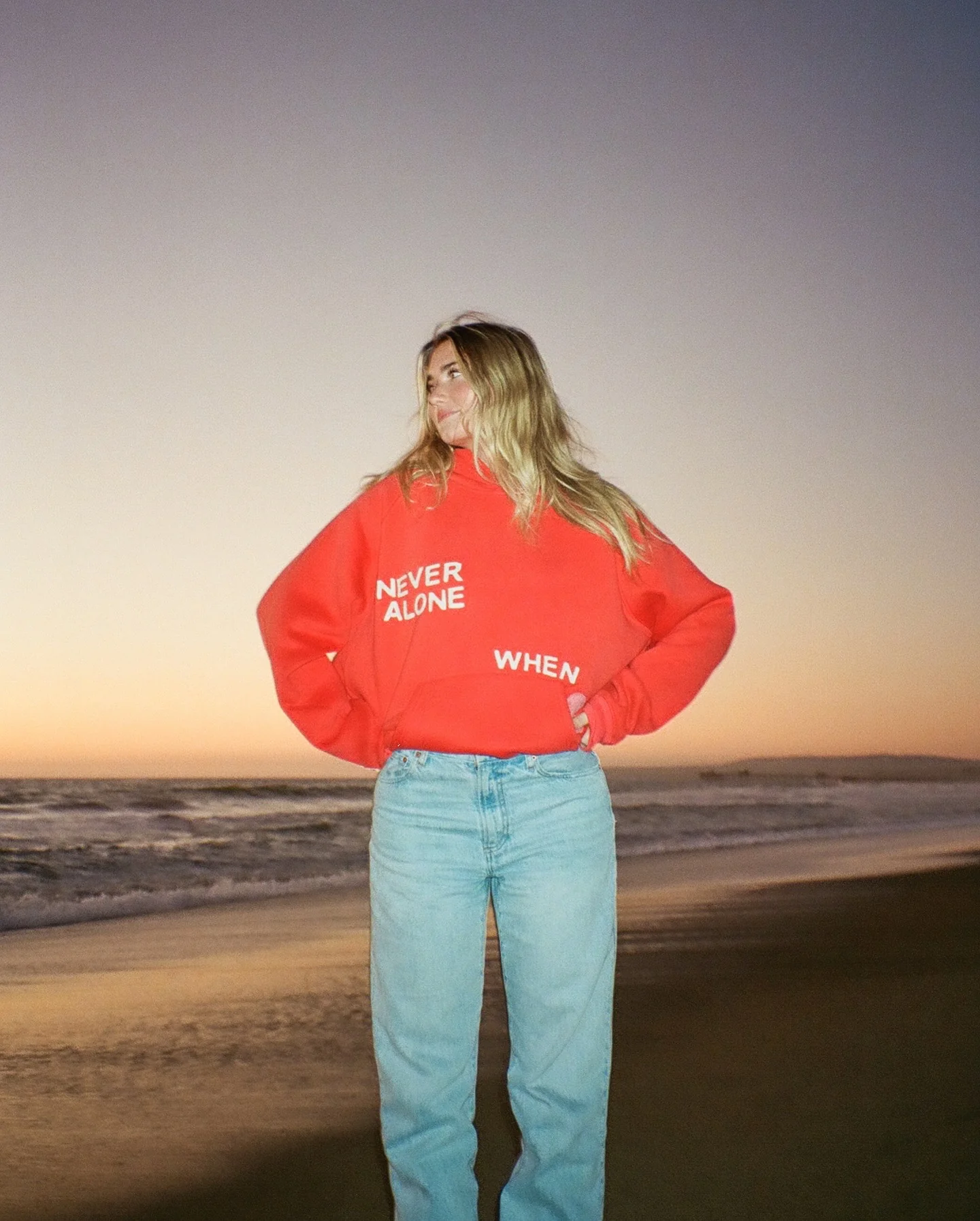"All my Friends" Oversized Lux Hoodie in Red - Image 4