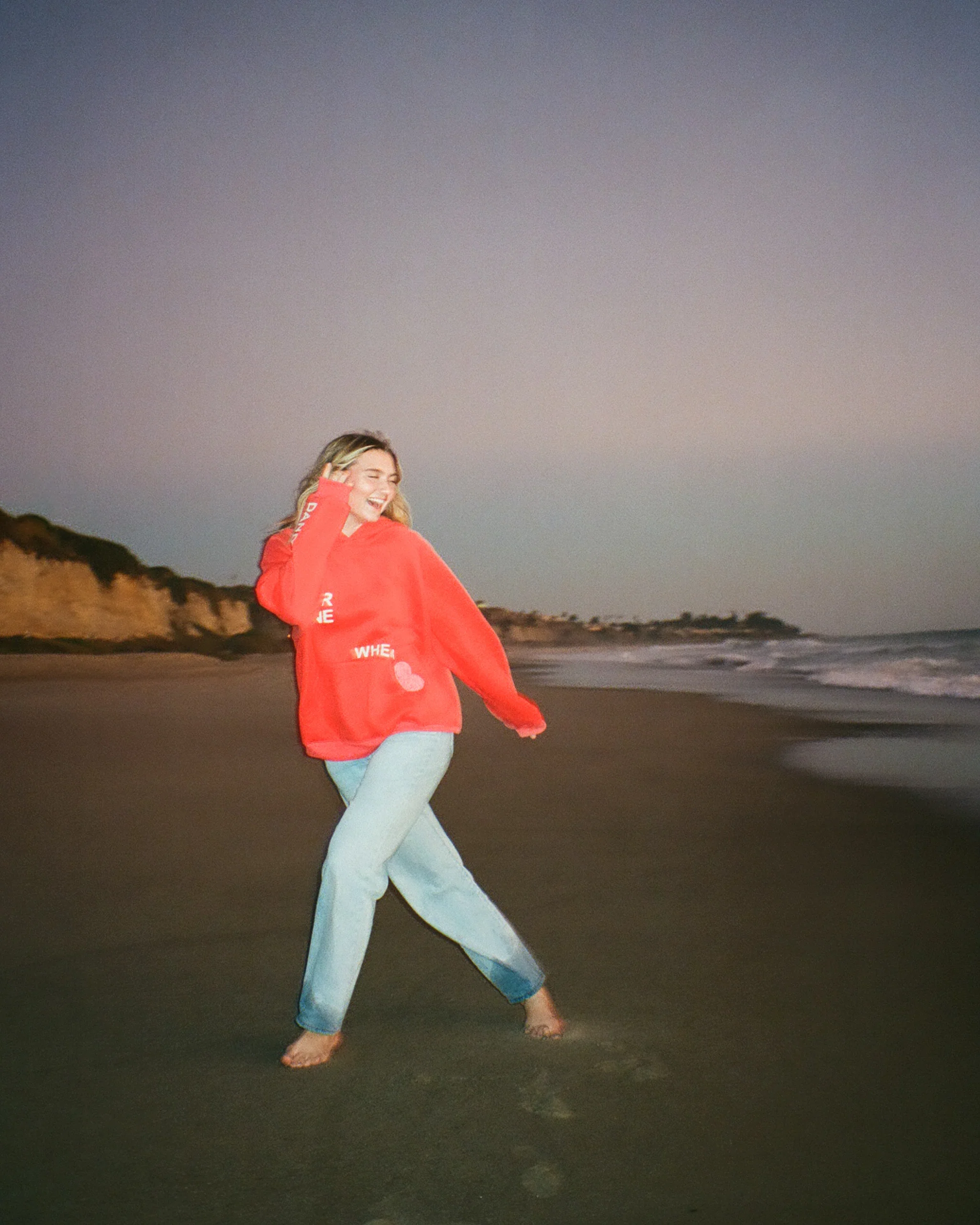"All my Friends" Oversized Lux Hoodie in Red - Image 6