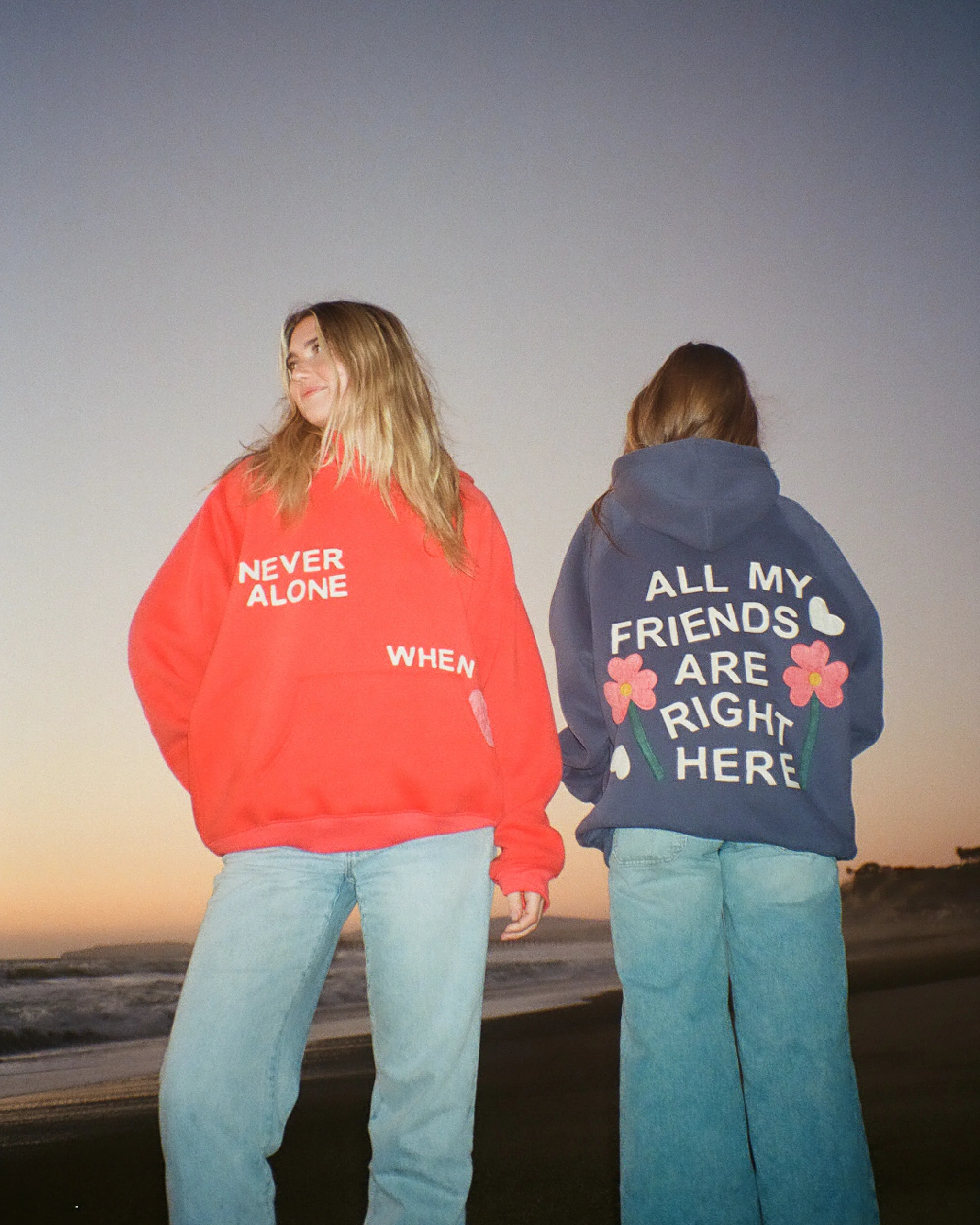 "All my Friends" Oversized Lux Hoodie in Red - Image 8