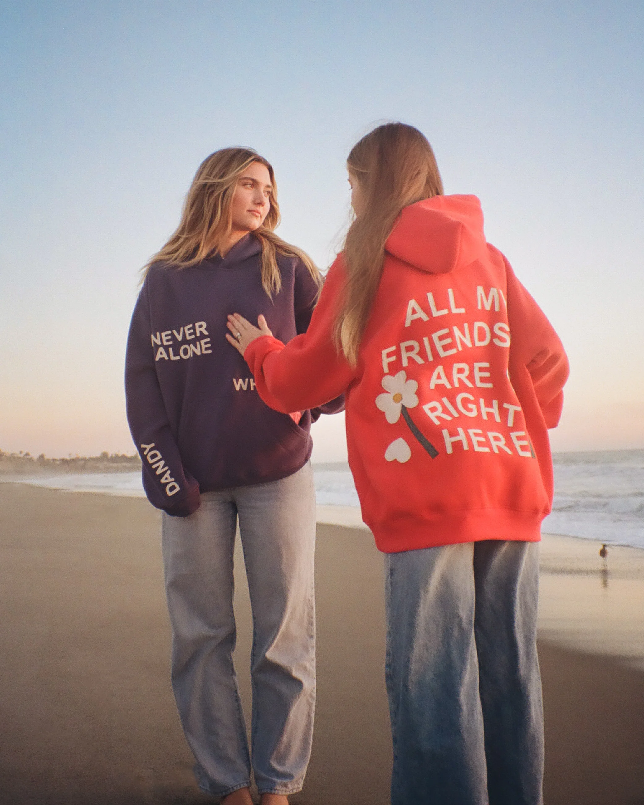 "All my Friends" Oversized Lux Hoodie in Red - Image 9