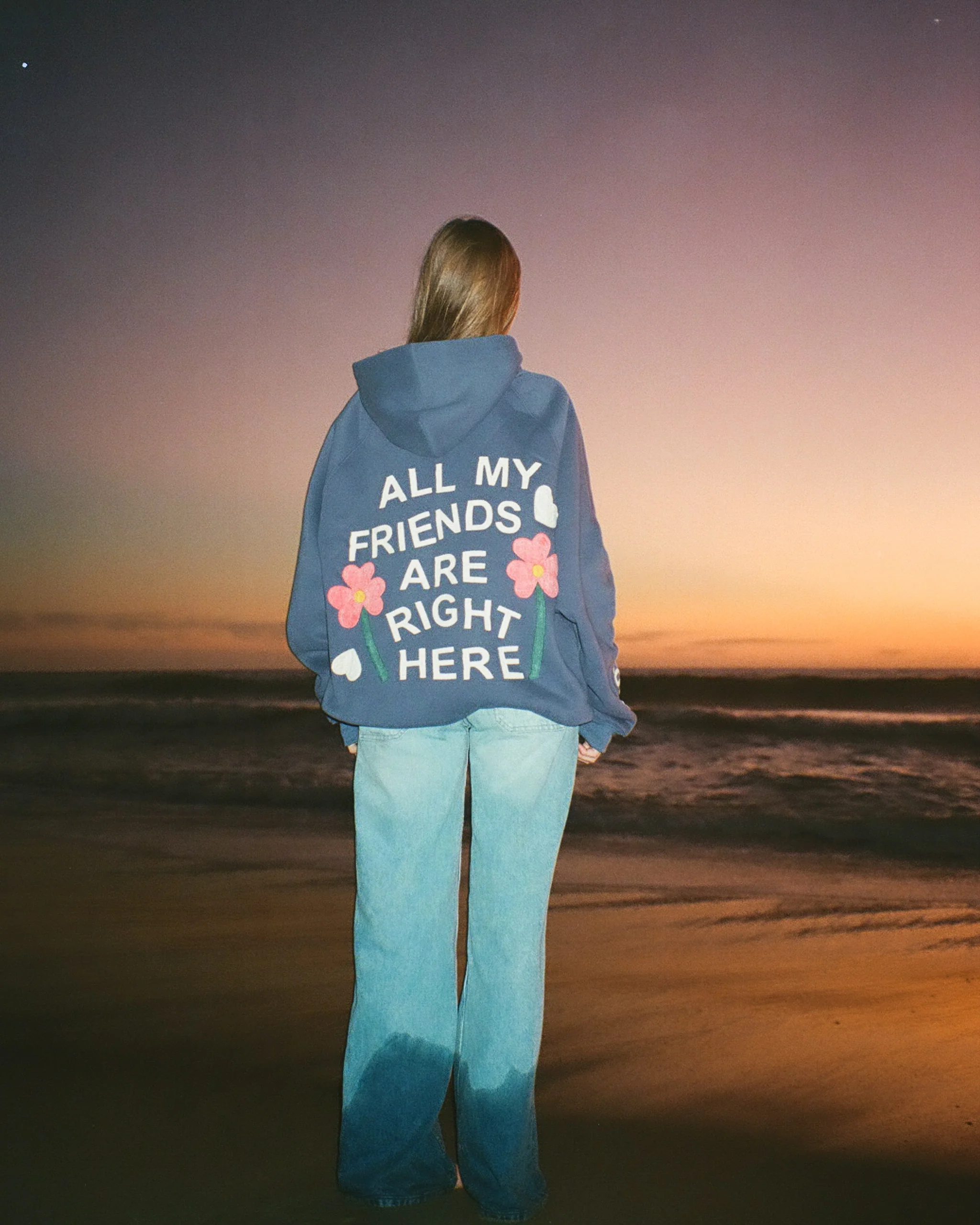 "All my Friends" Oversized Lux Hoodie in Blue - Image 10