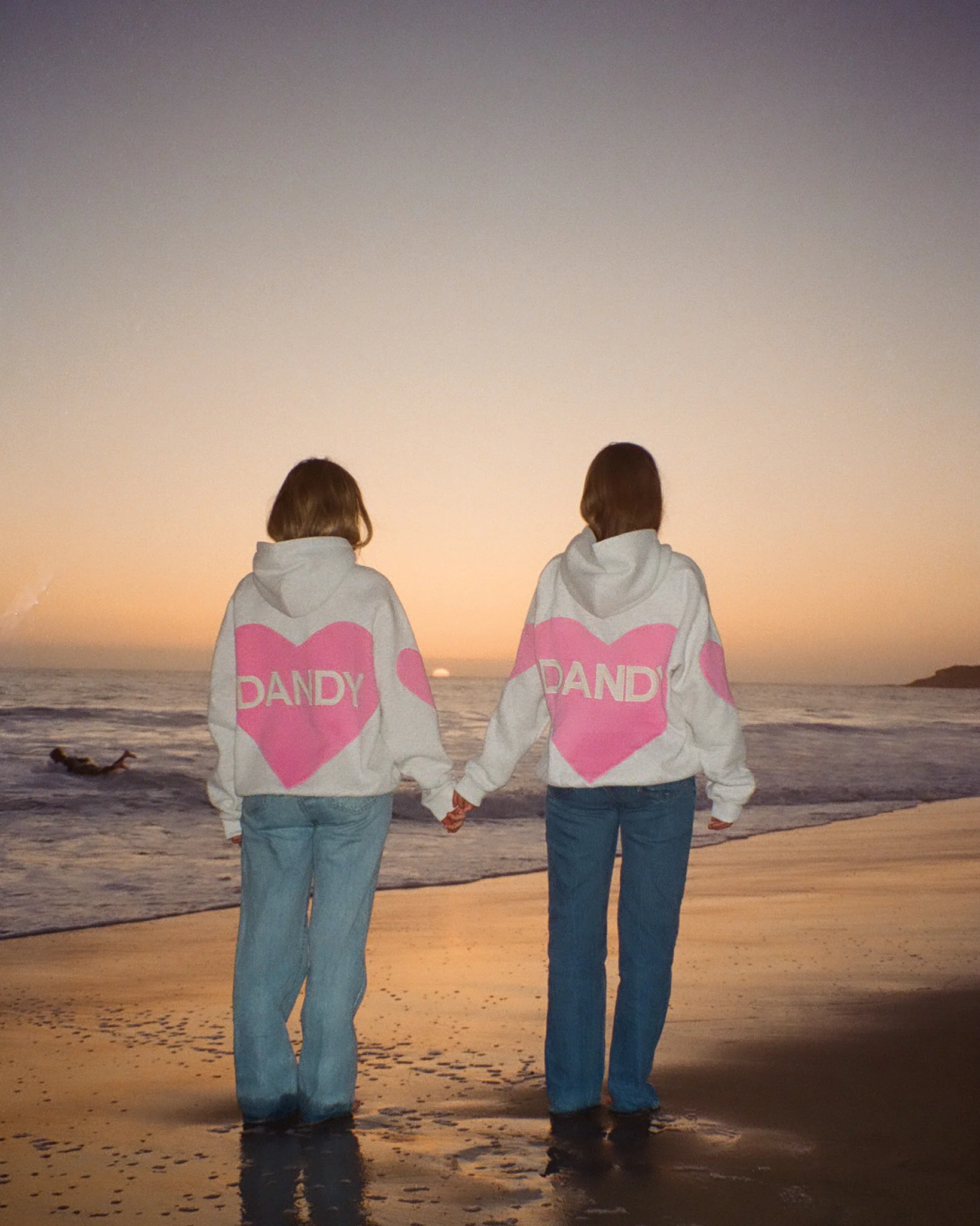 "Big Heart" Oversized Lux Hoodie in Heather Gray - Image 4