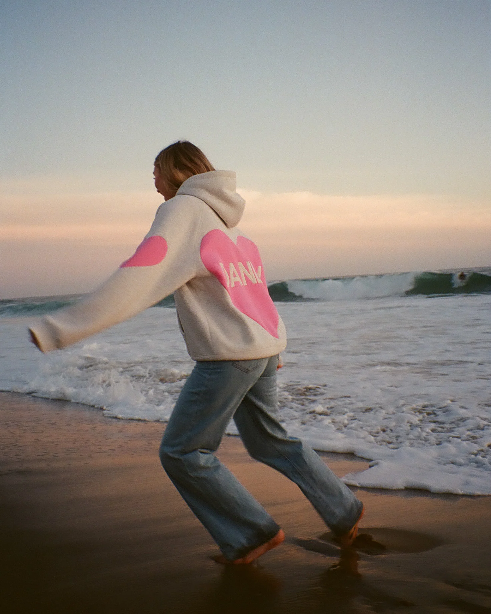 "Big Heart" Oversized Lux Hoodie in Heather Gray - Image 5