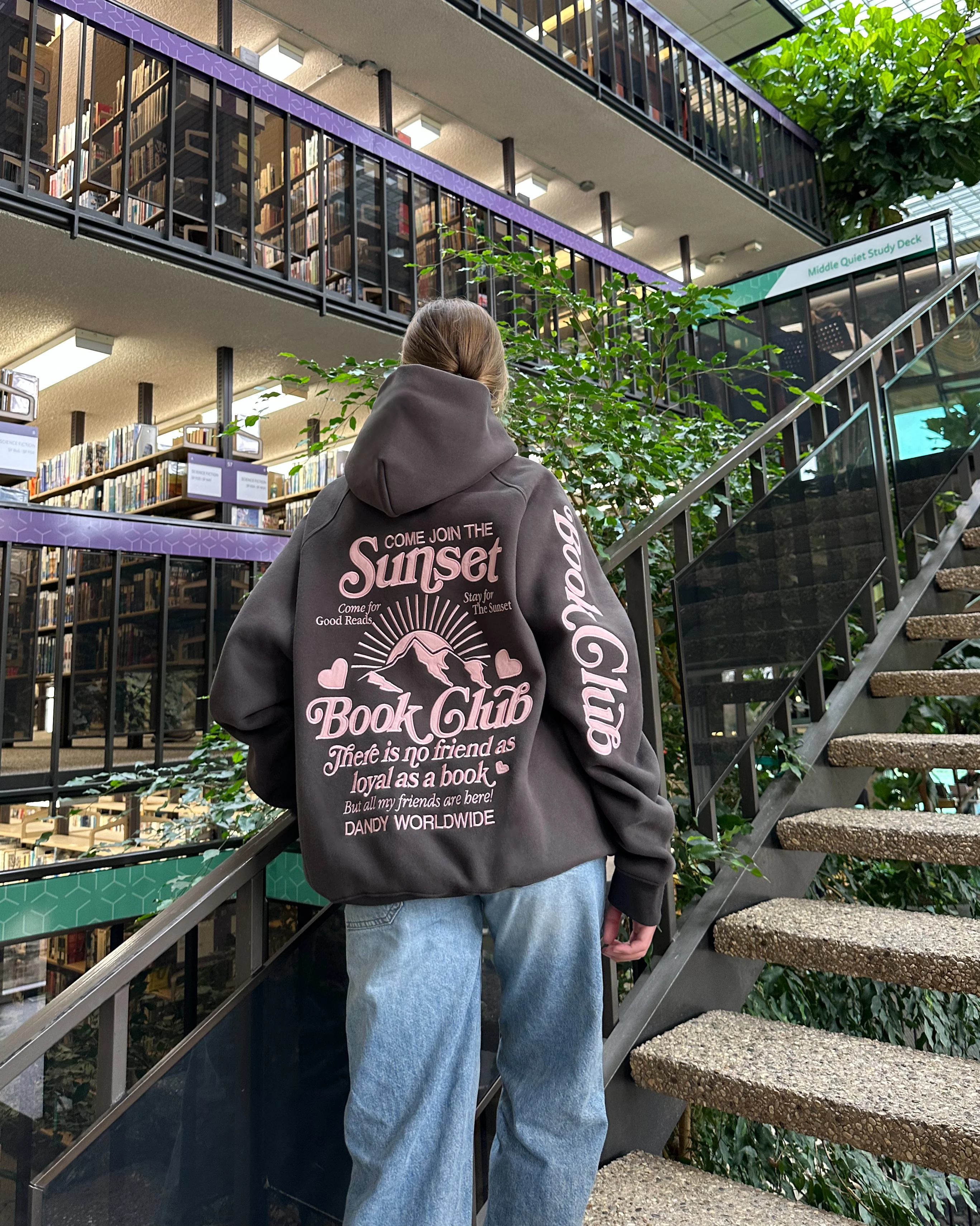 "Book Club" Oversized Lux Hoodie in Charcoal Gray - Image 12