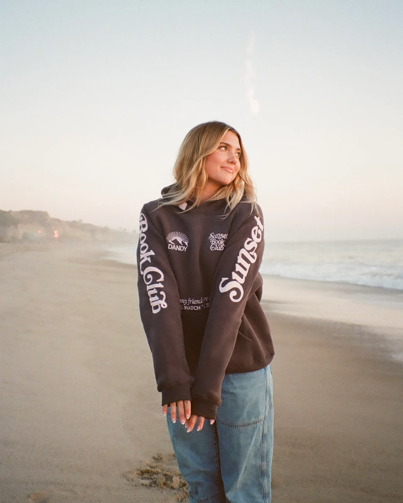 "Book Club" Oversized Lux Hoodie in Charcoal Gray - Image 3