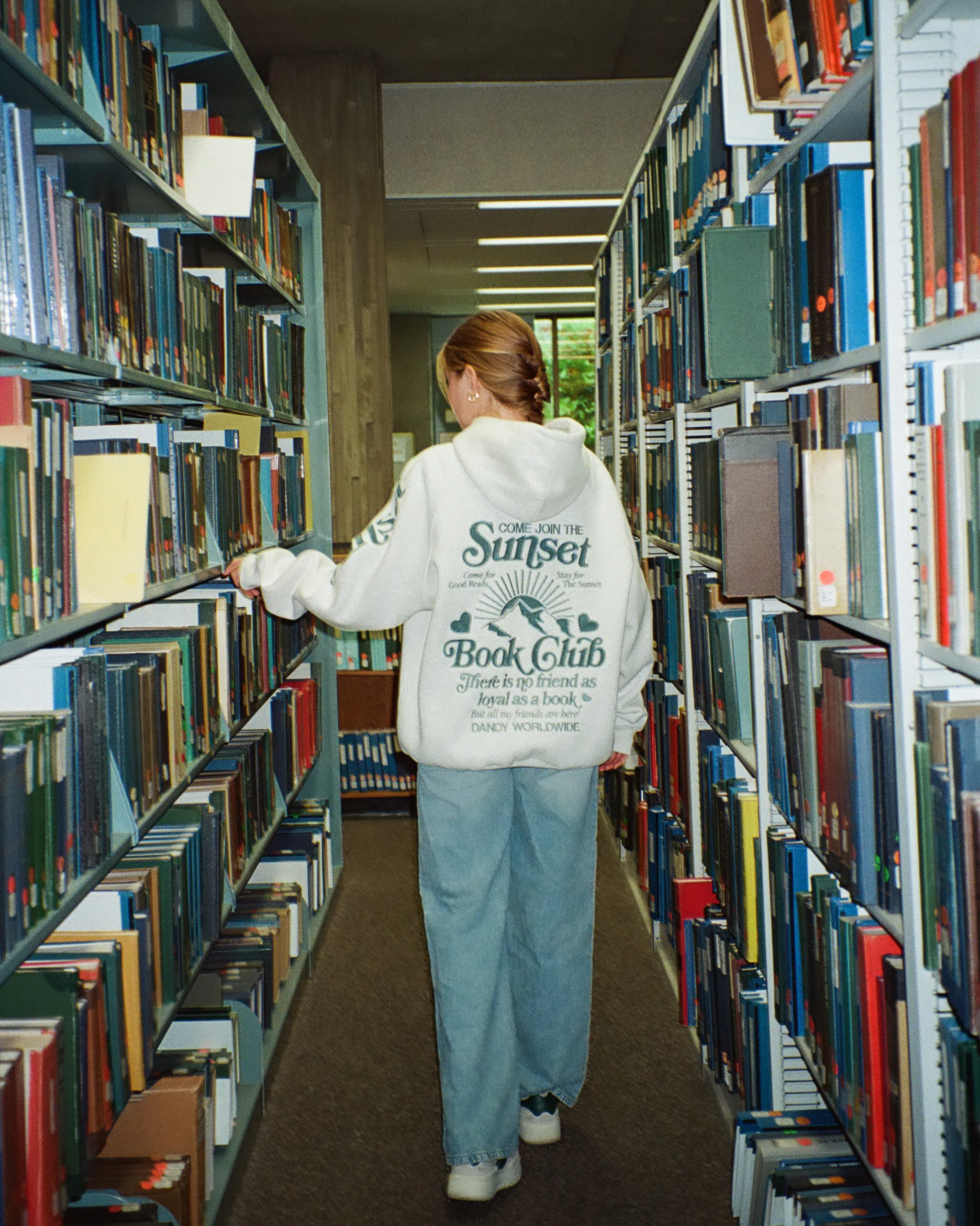 "Book Club" Oversized Lux Hoodie in Heather Gray and Blue - Image 15