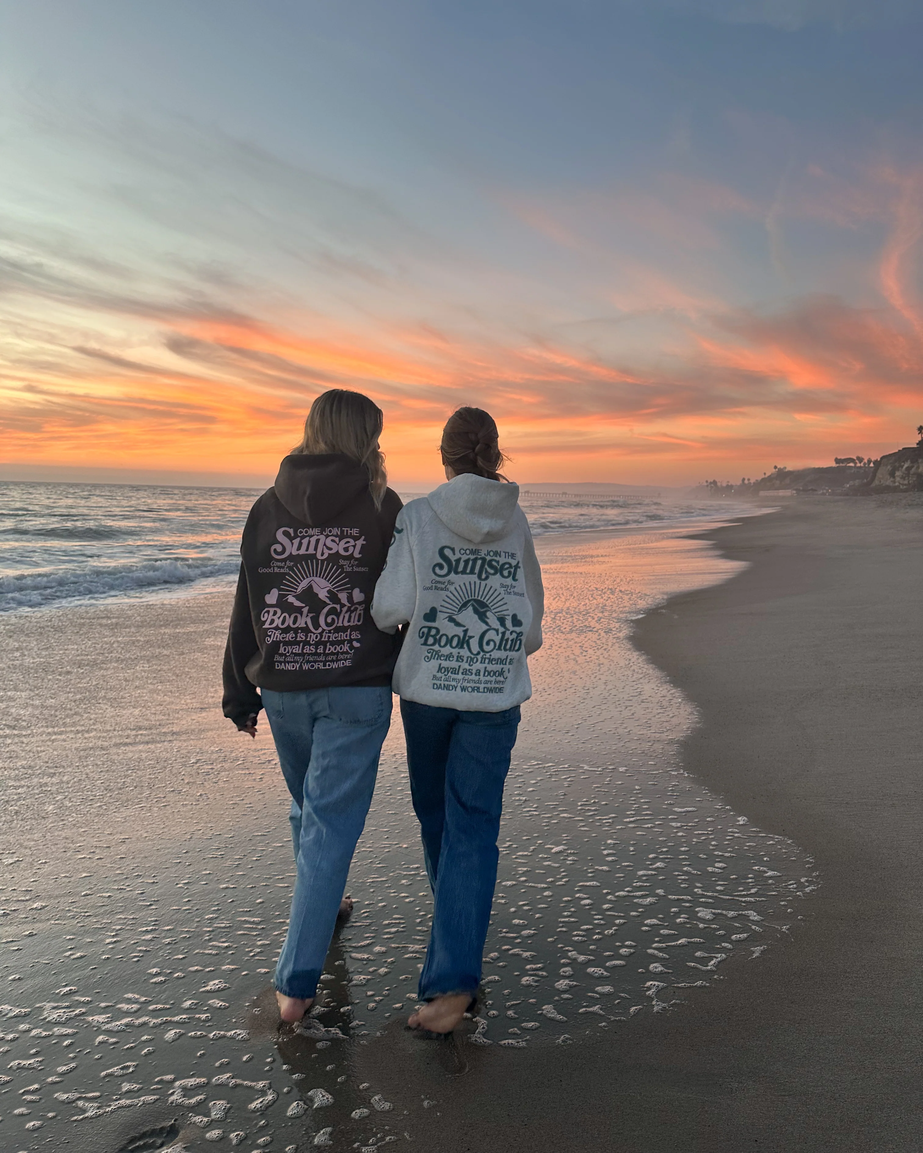 "Book Club" Oversized Lux Hoodie in Heather Gray and Blue - Image 20