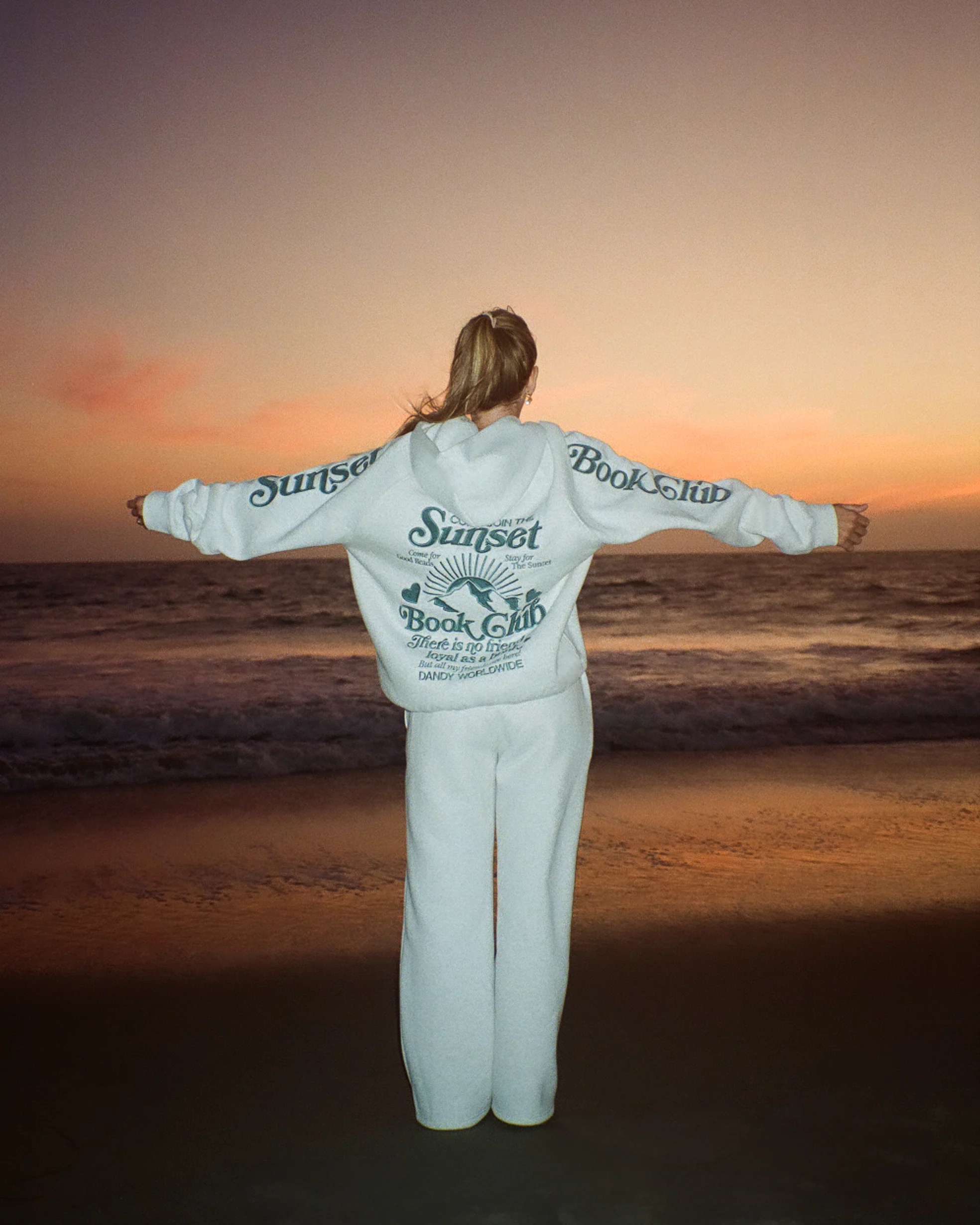 "Book Club" Oversized Lux Hoodie in Heather Gray and Blue - Image 8