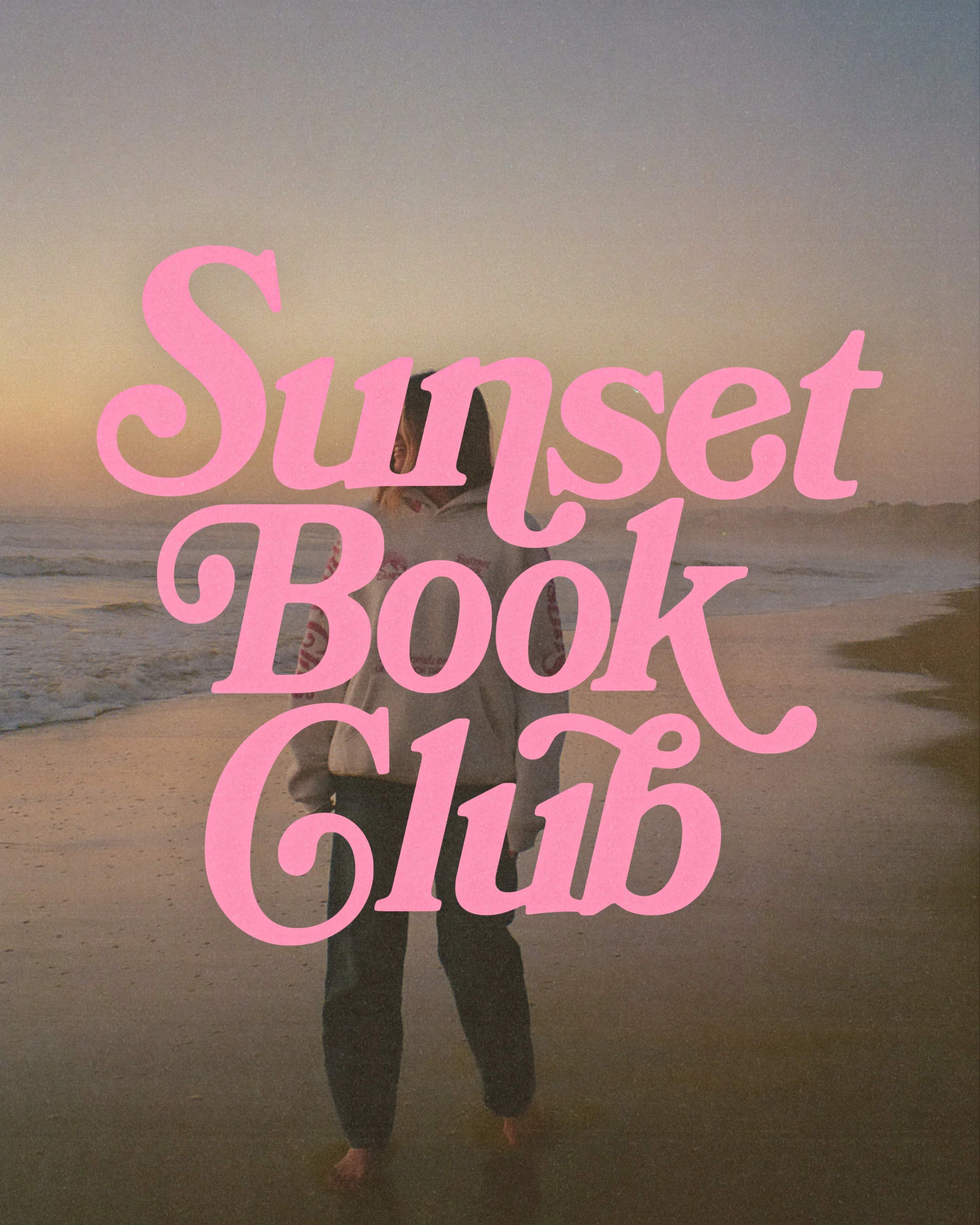 "Book Club" Oversized Lux Hoodie in Heather Gray and Pink - Image 10