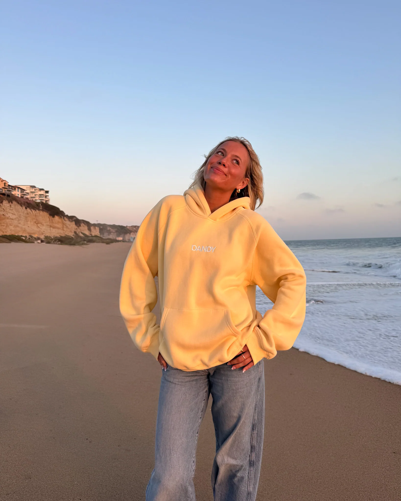 "Let's Go On An Adventure" Oversized Lux Hoodie in Butter Yellow - Image 7