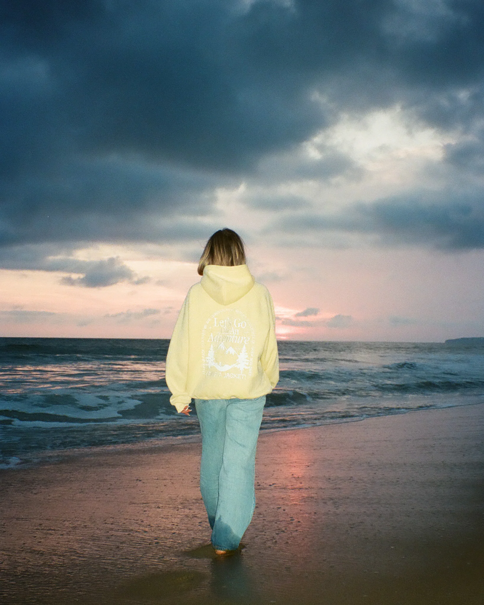 "Let's Go On An Adventure" Oversized Lux Hoodie in Butter Yellow - Image 8