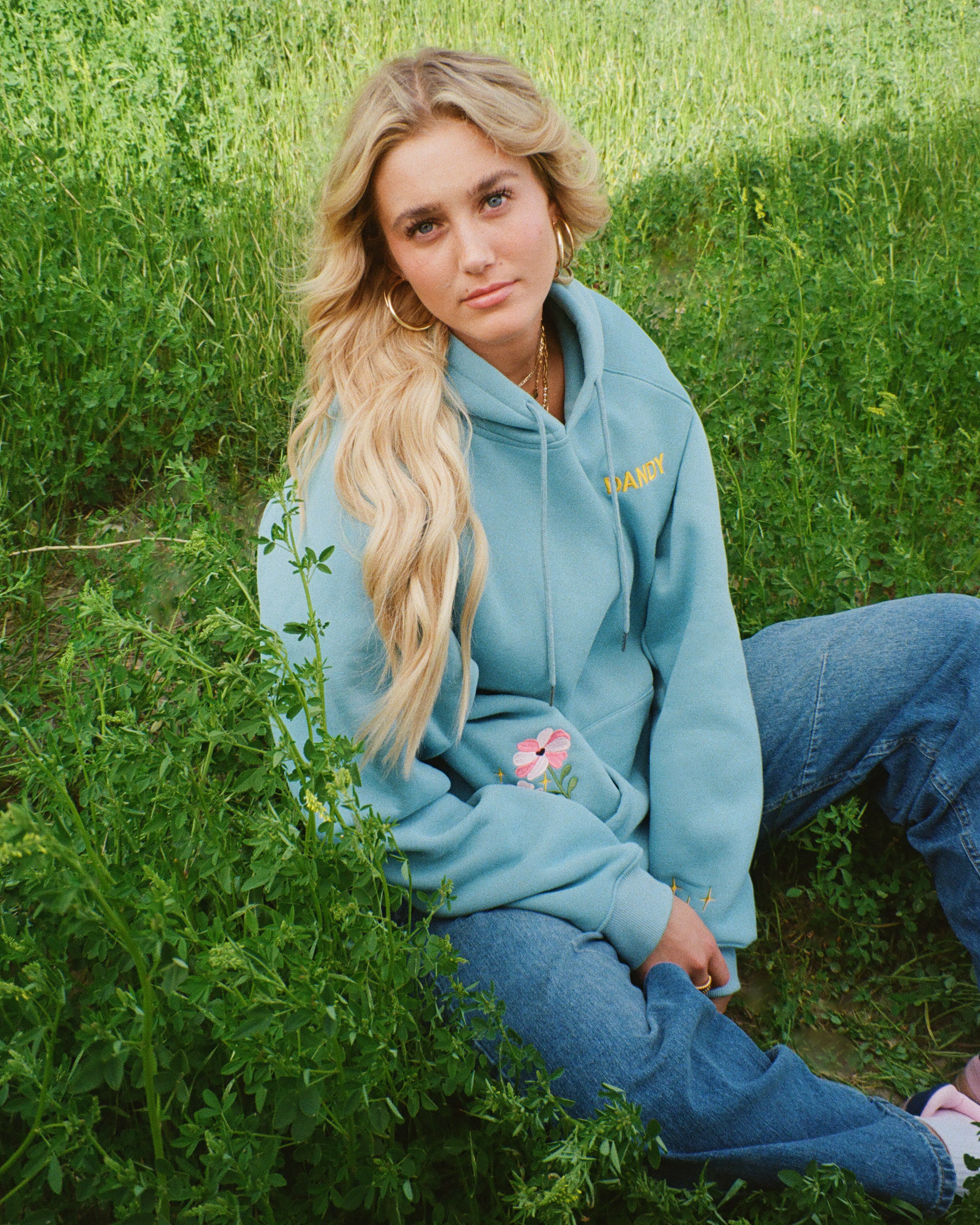 "Gift Giving" Oversized Lux Hoodie in Blue - Image 13