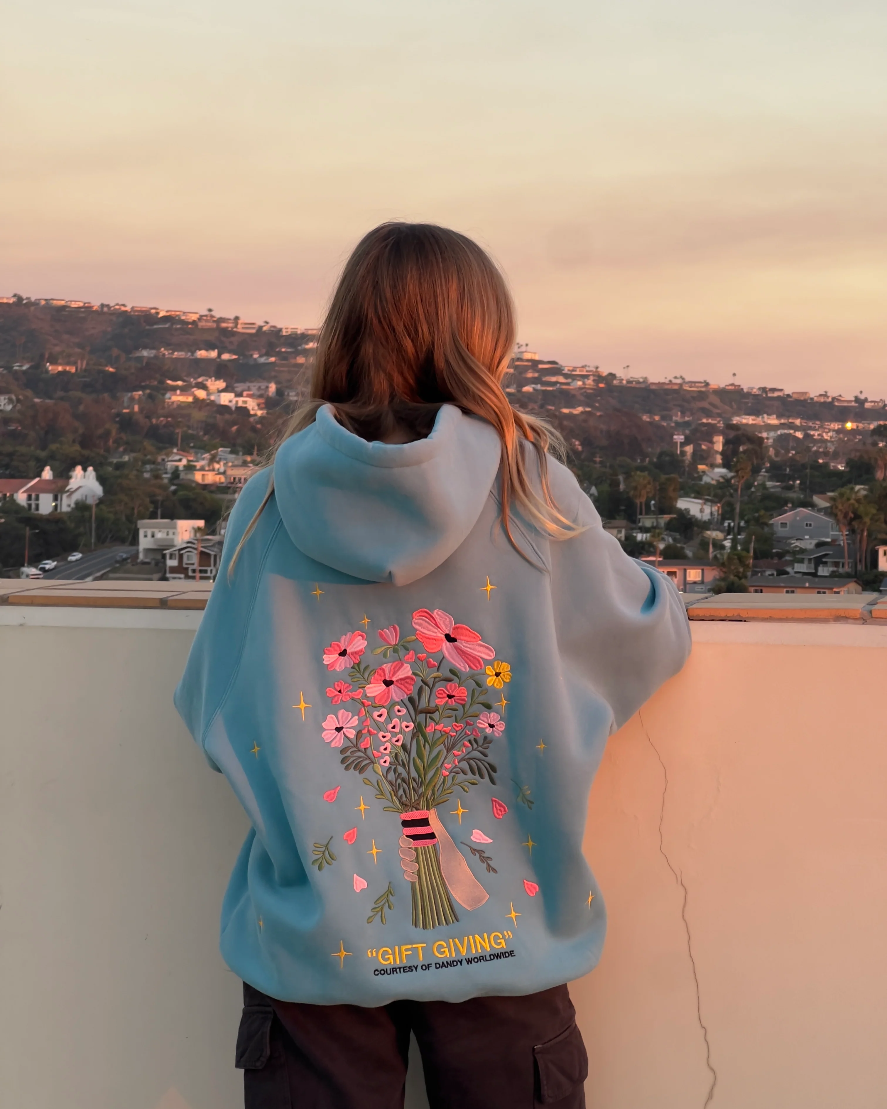 "Gift Giving" Oversized Lux Hoodie in Blue - Image 3