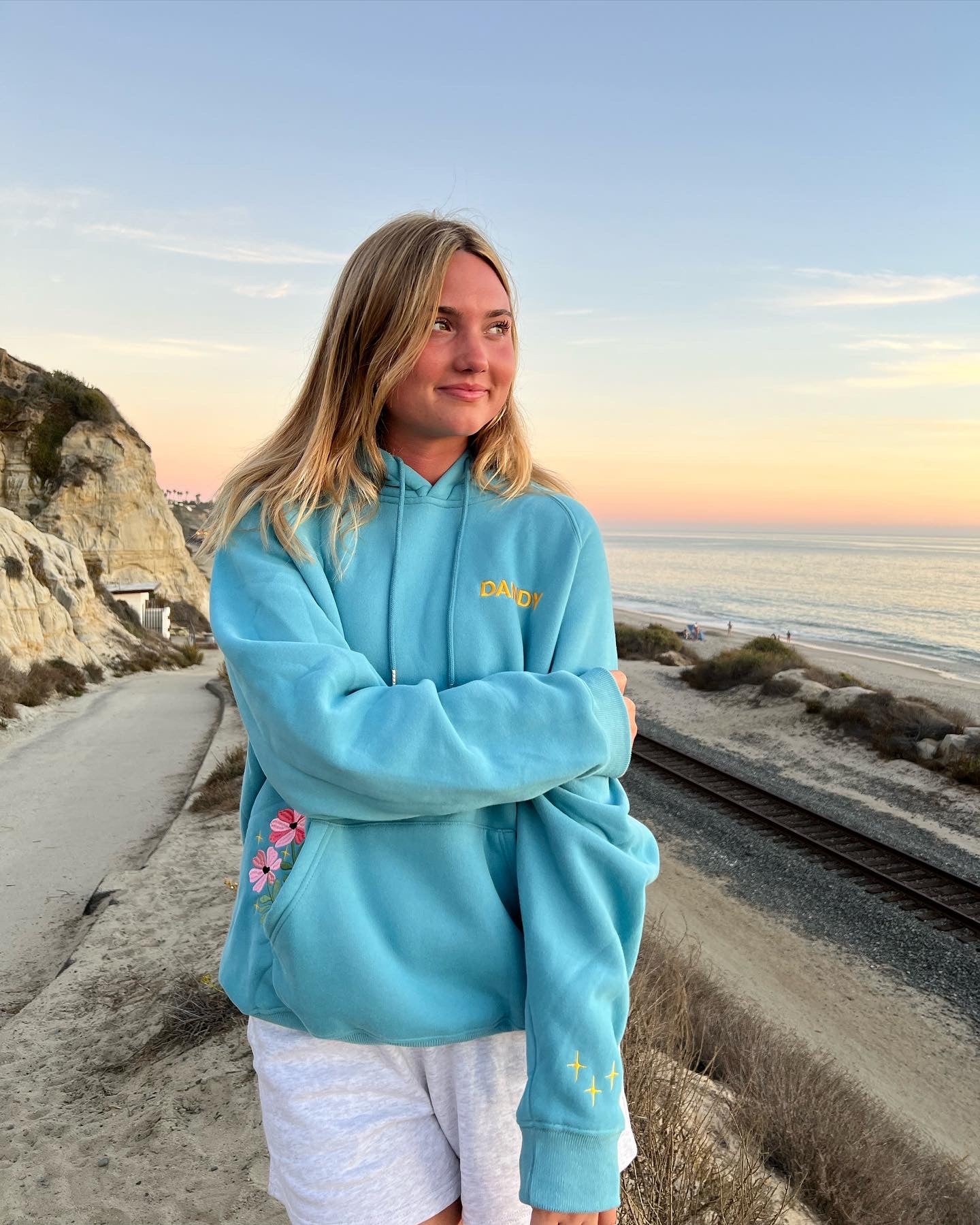 "Gift Giving" Oversized Lux Hoodie in Blue - Image 4