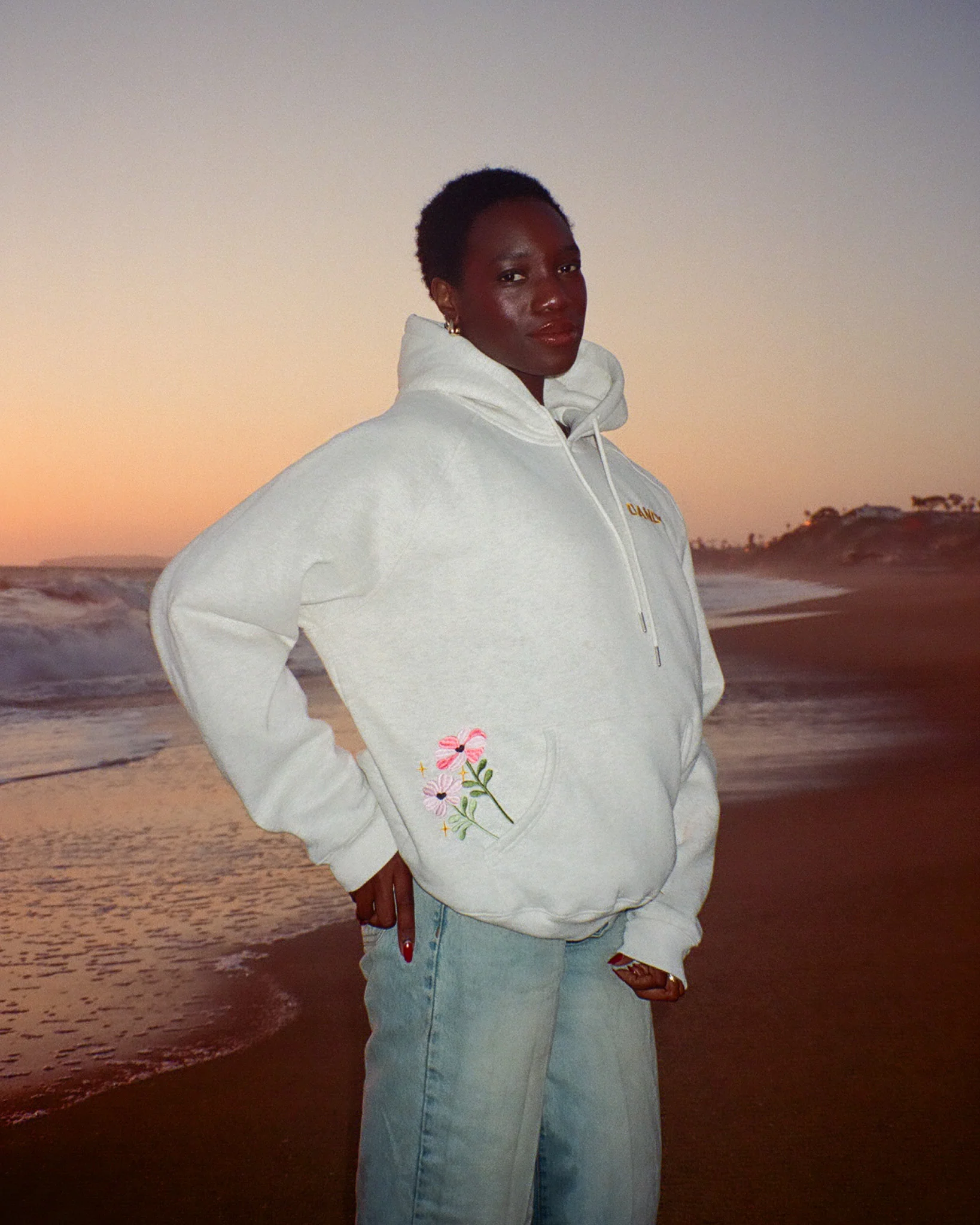 "Gift Giving" Oversized Lux Hoodie in Heather Gray - Image 4