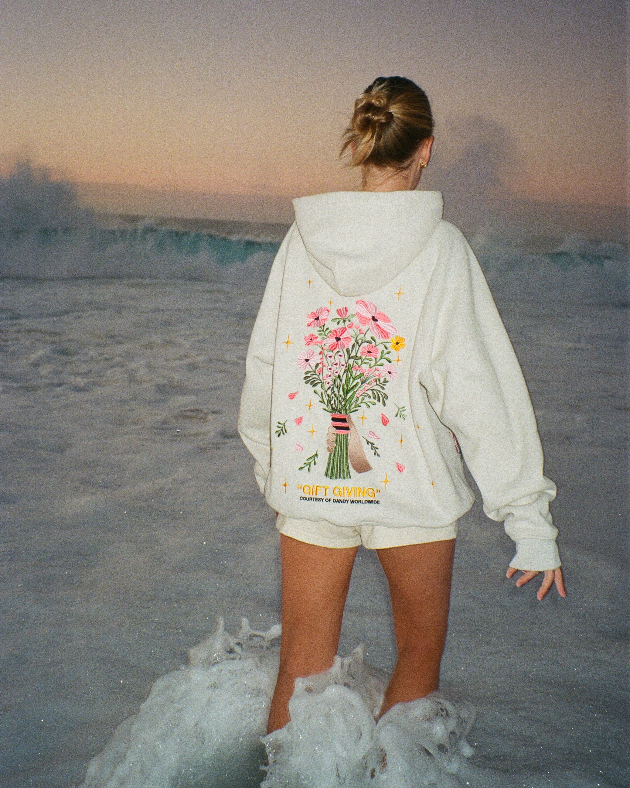 "Gift Giving" Oversized Lux Hoodie in Heather Gray - Image 5