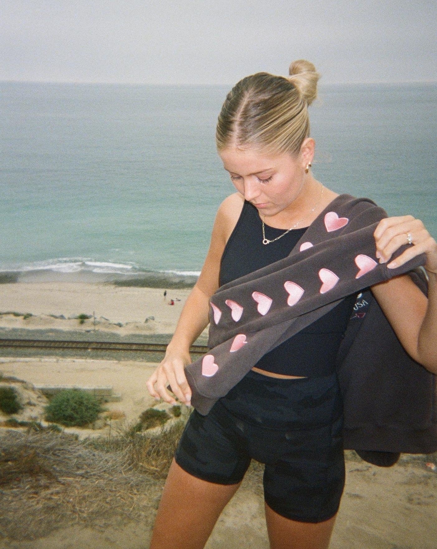 "Heart on My Sleeve" Oversized Lux Hoodie in Charcoal Gray - Image 10