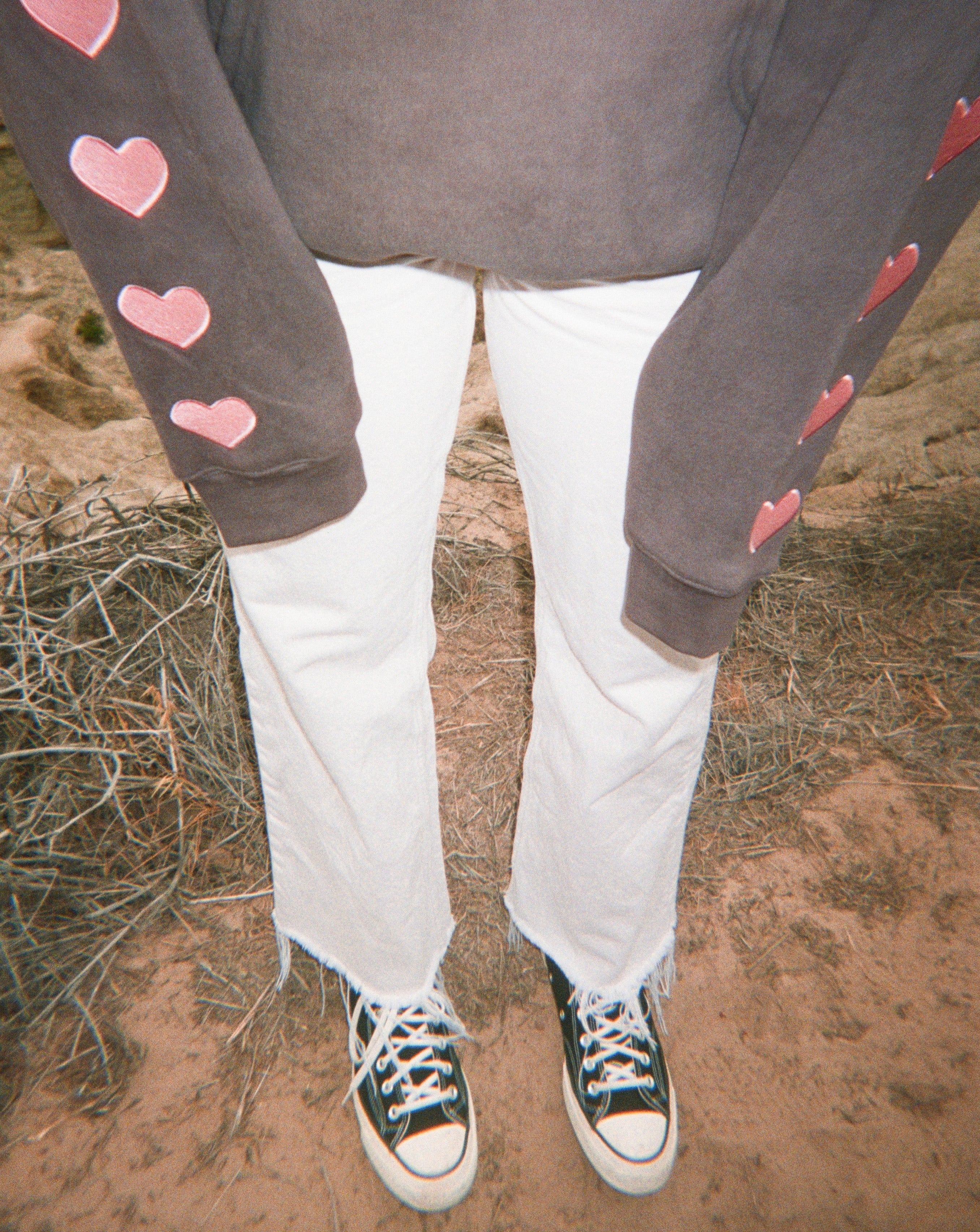 "Heart on My Sleeve" Oversized Lux Hoodie in Charcoal Gray - Image 13