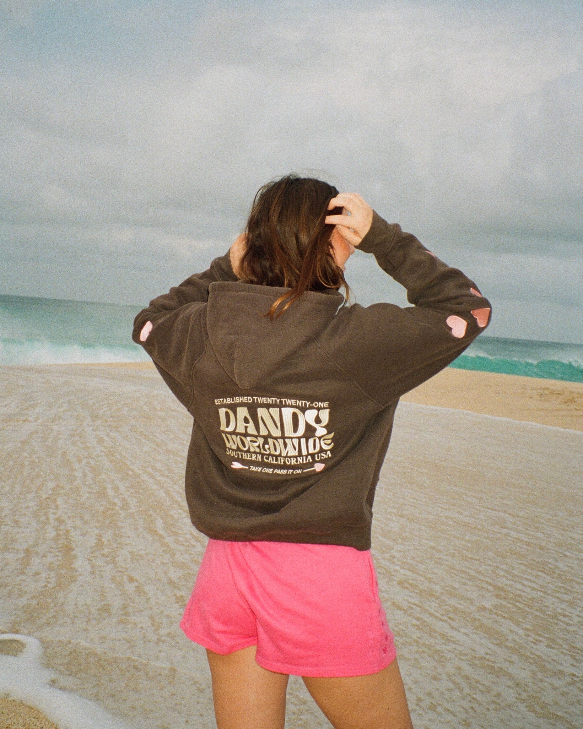 "Heart on My Sleeve" Oversized Lux Hoodie in Charcoal Gray - Image 5