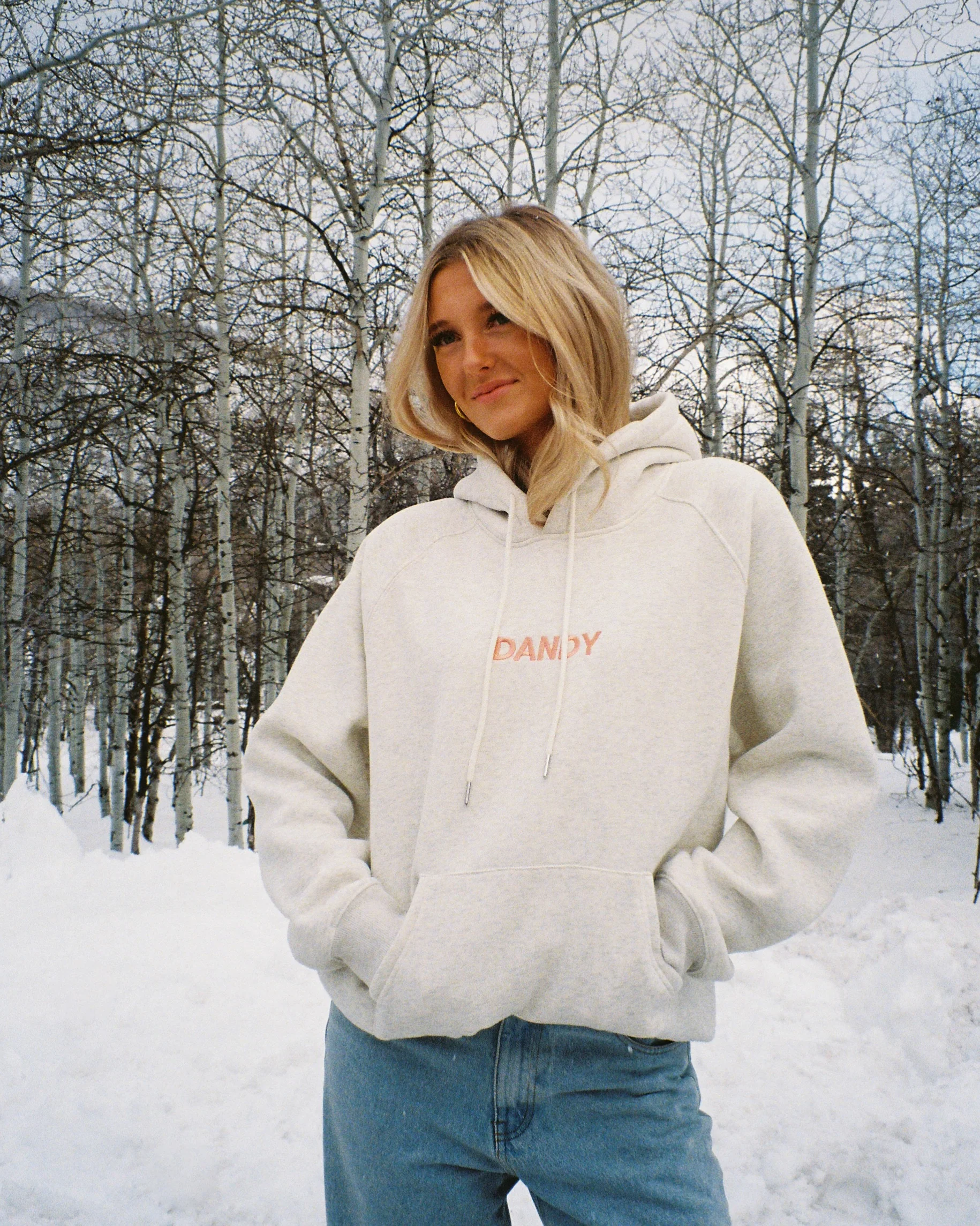 "Let's Watch the Sunset" Oversized Lux Hoodie in Heather Gray - Image 3