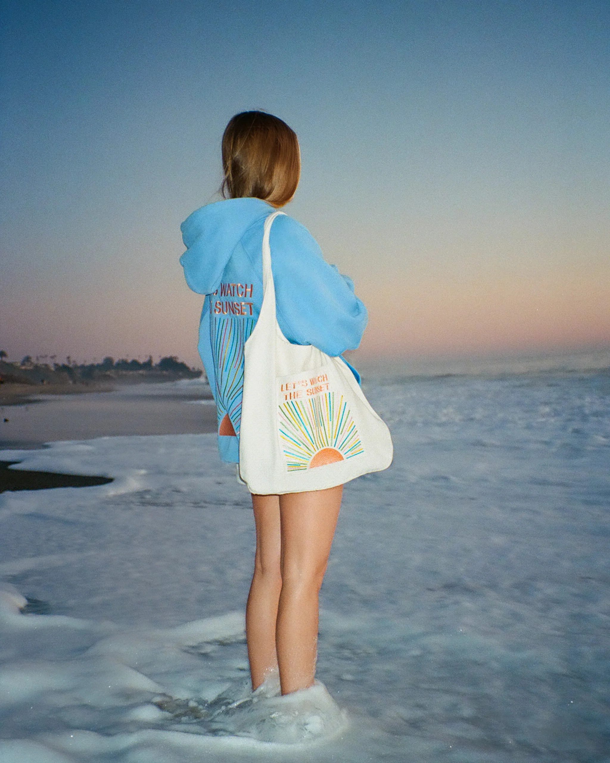 "Let's Watch the Sunset" Embroidered Tote Bag - Image 3