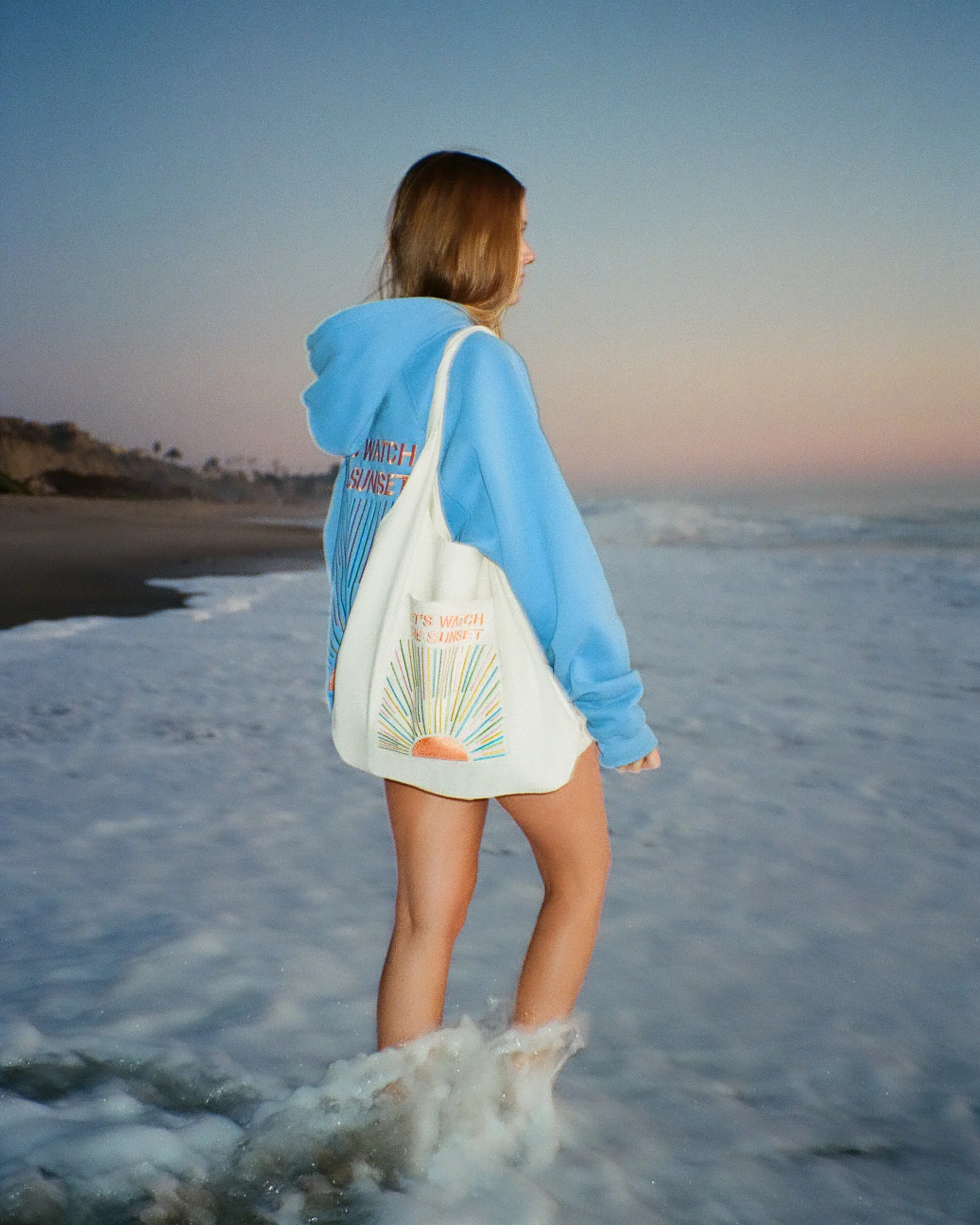 "Let's Watch the Sunset" Embroidered Tote Bag - Image 8