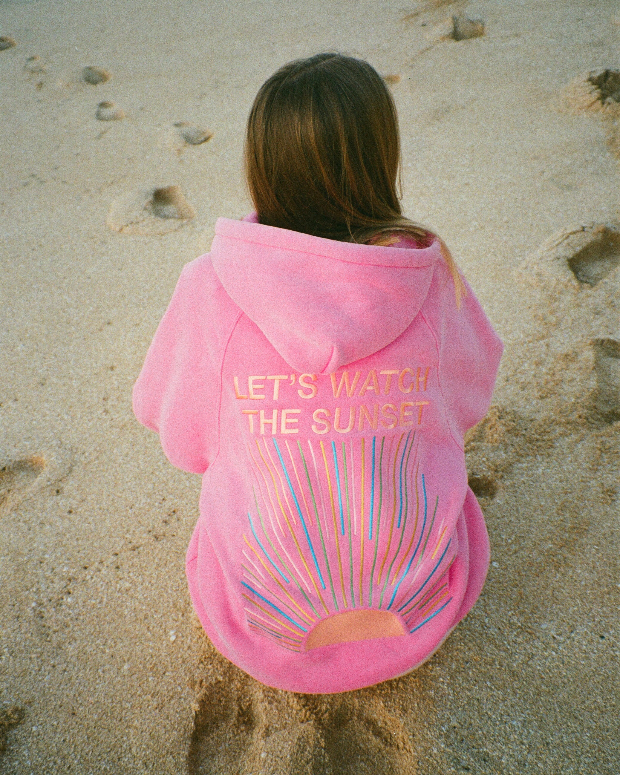 "Let's Watch the Sunset" Oversized Lux Hoodie in Vintage Washed Pink - Image 10