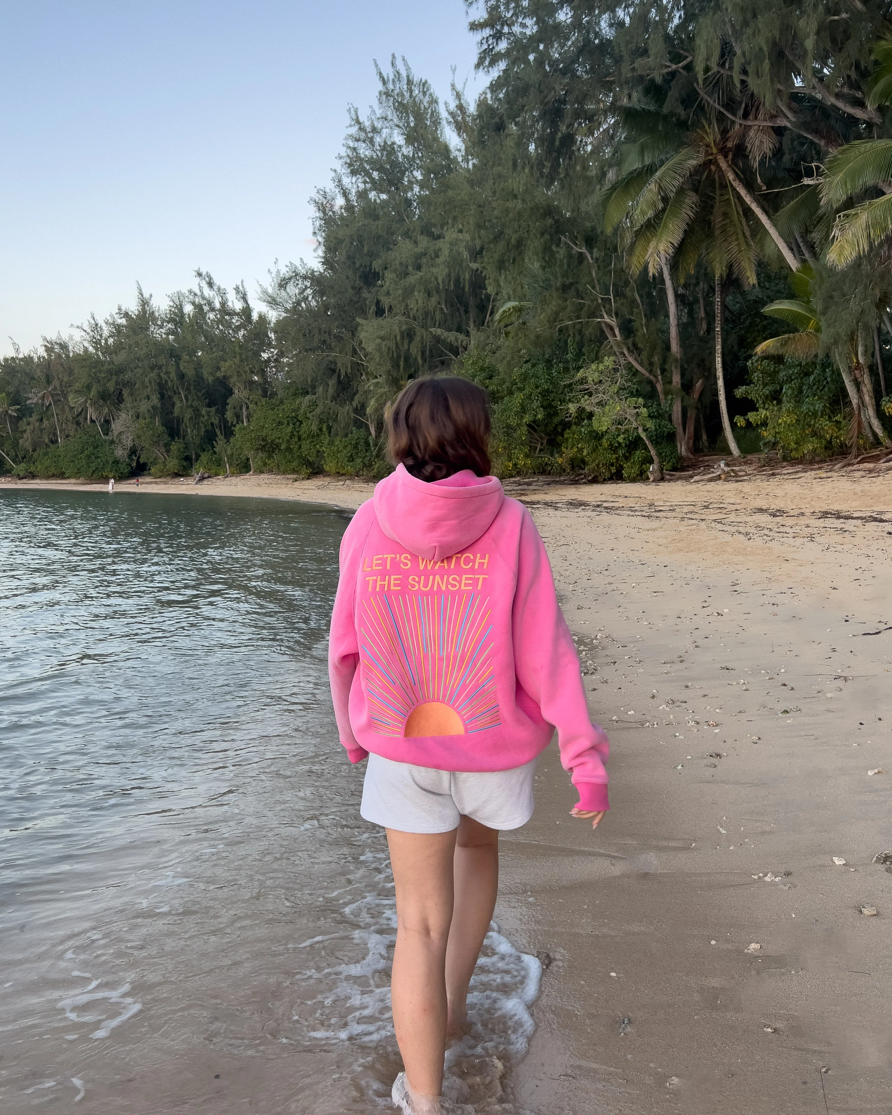 "Let's Watch the Sunset" Oversized Lux Hoodie in Vintage Washed Pink - Image 7