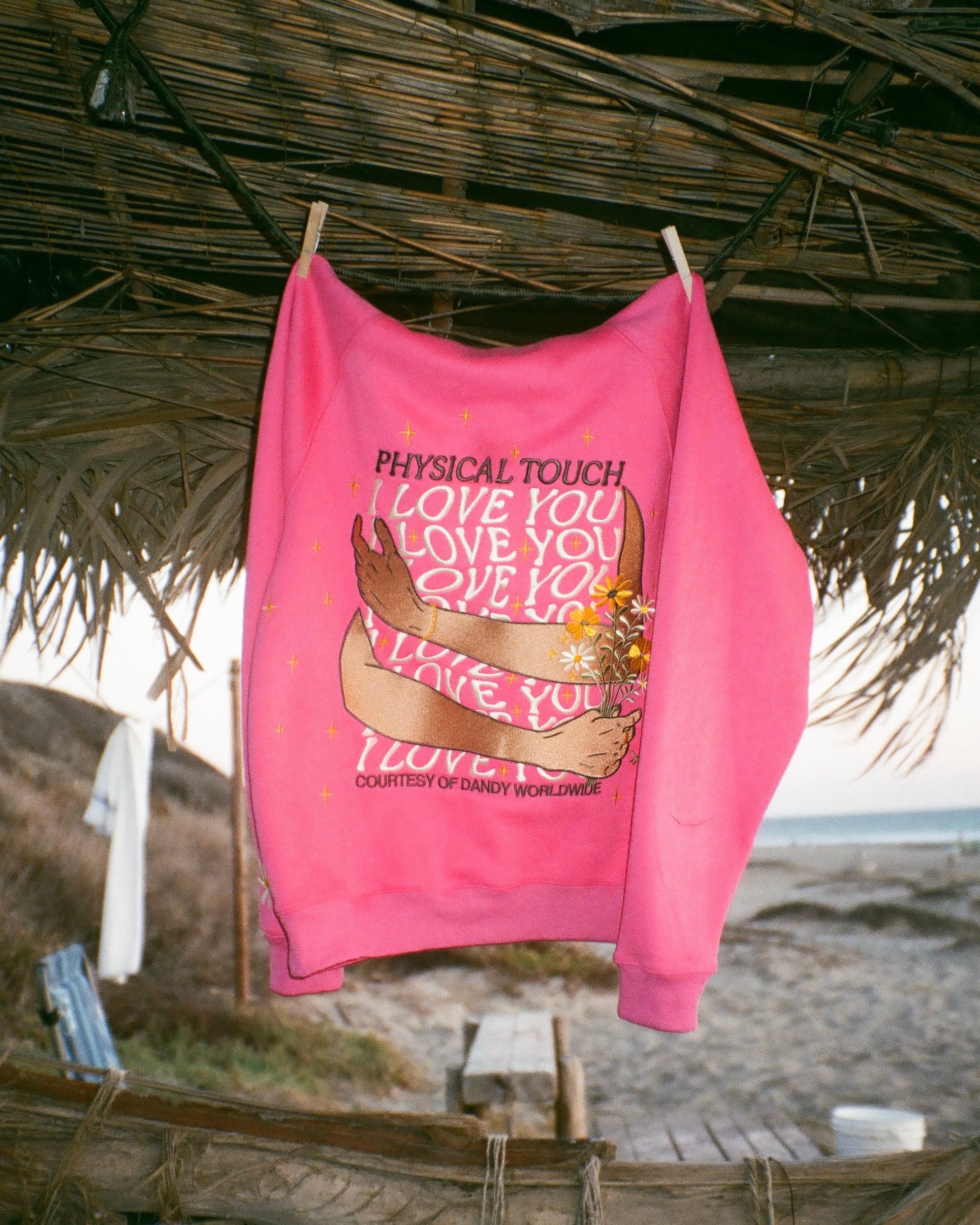 "Physical Touch" Oversized Lux Hoodie in Hot Pink - Image 4