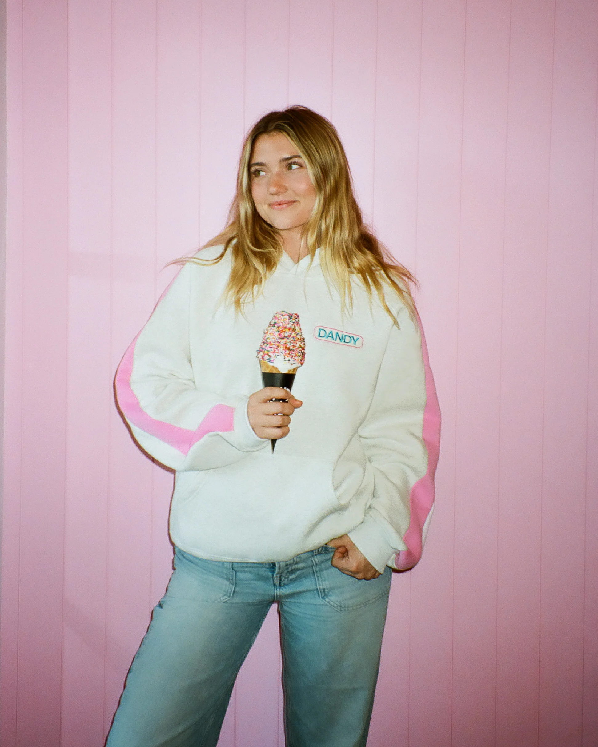 Pink Stripe Oversized Lux Hoodie - Image 7