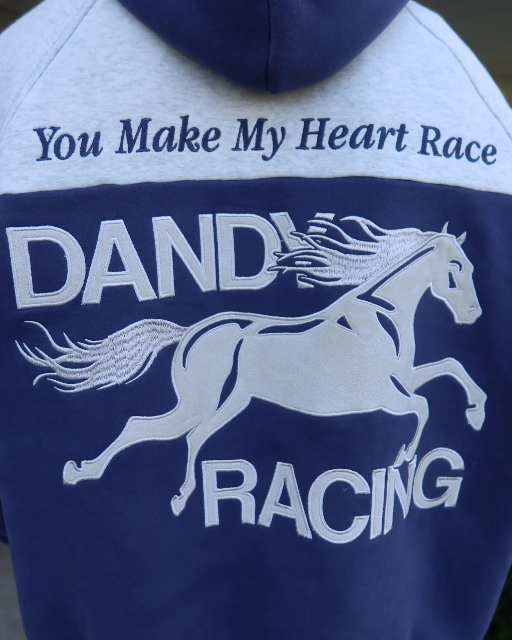 "Racing Heart" Oversized Lux Hoodie in Blue - Image 10