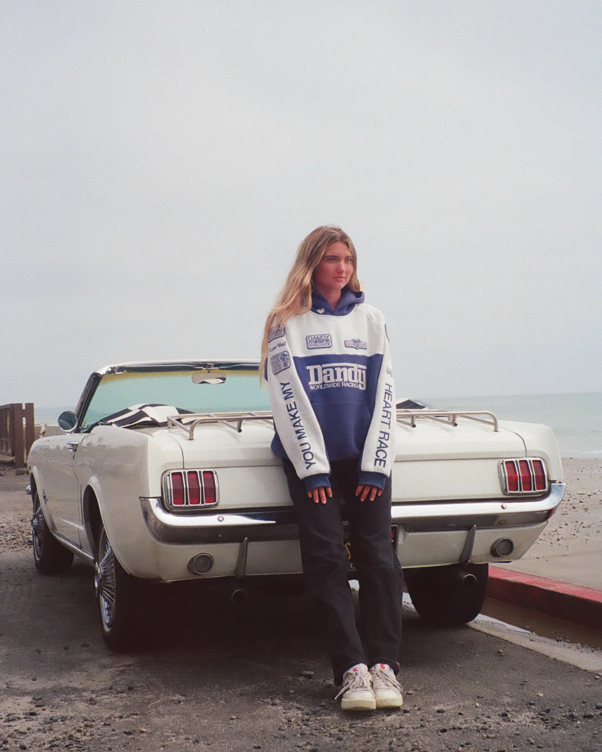 "Racing Heart" Oversized Lux Hoodie in Blue - Image 3