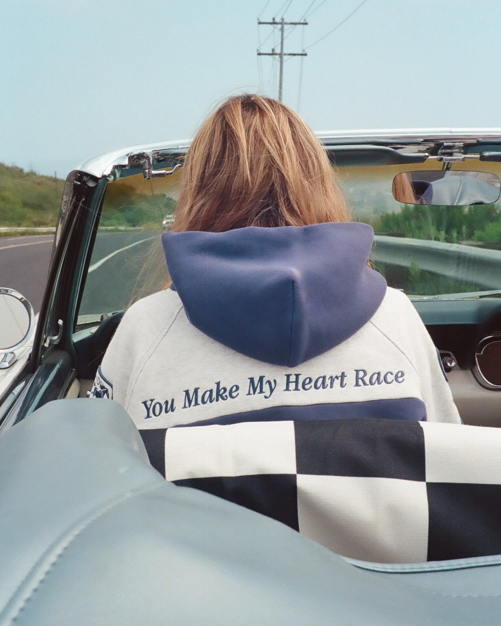"Racing Heart" Oversized Lux Hoodie in Blue - Image 7