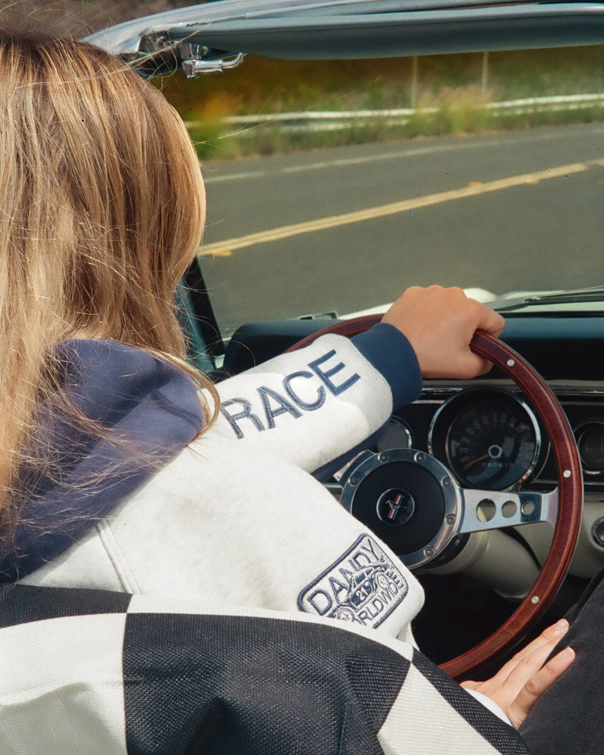 "Racing Heart" Oversized Lux Hoodie in Blue - Image 9