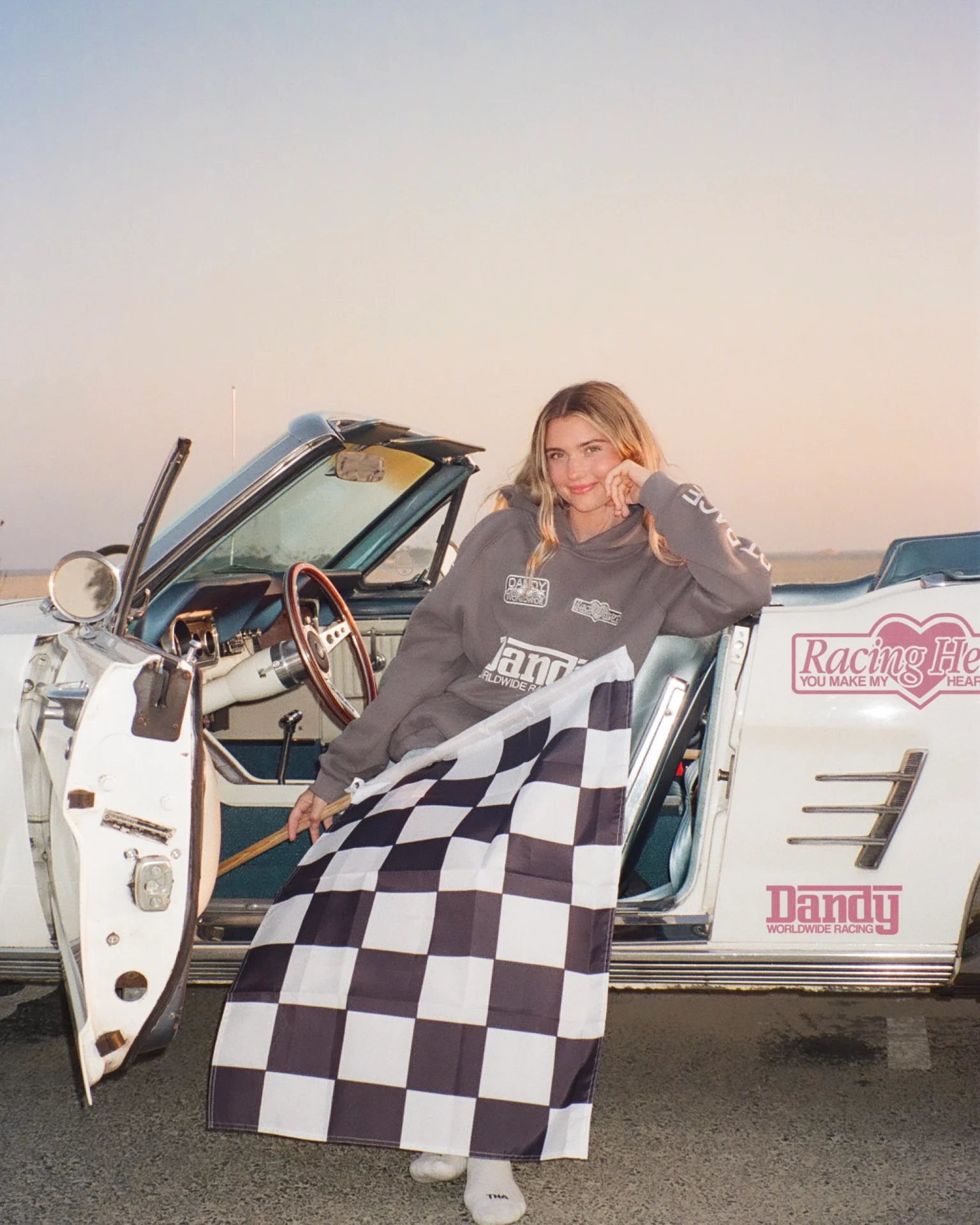 "Racing Heart" Oversized Lux Hoodie in Dark Gray - Image 6