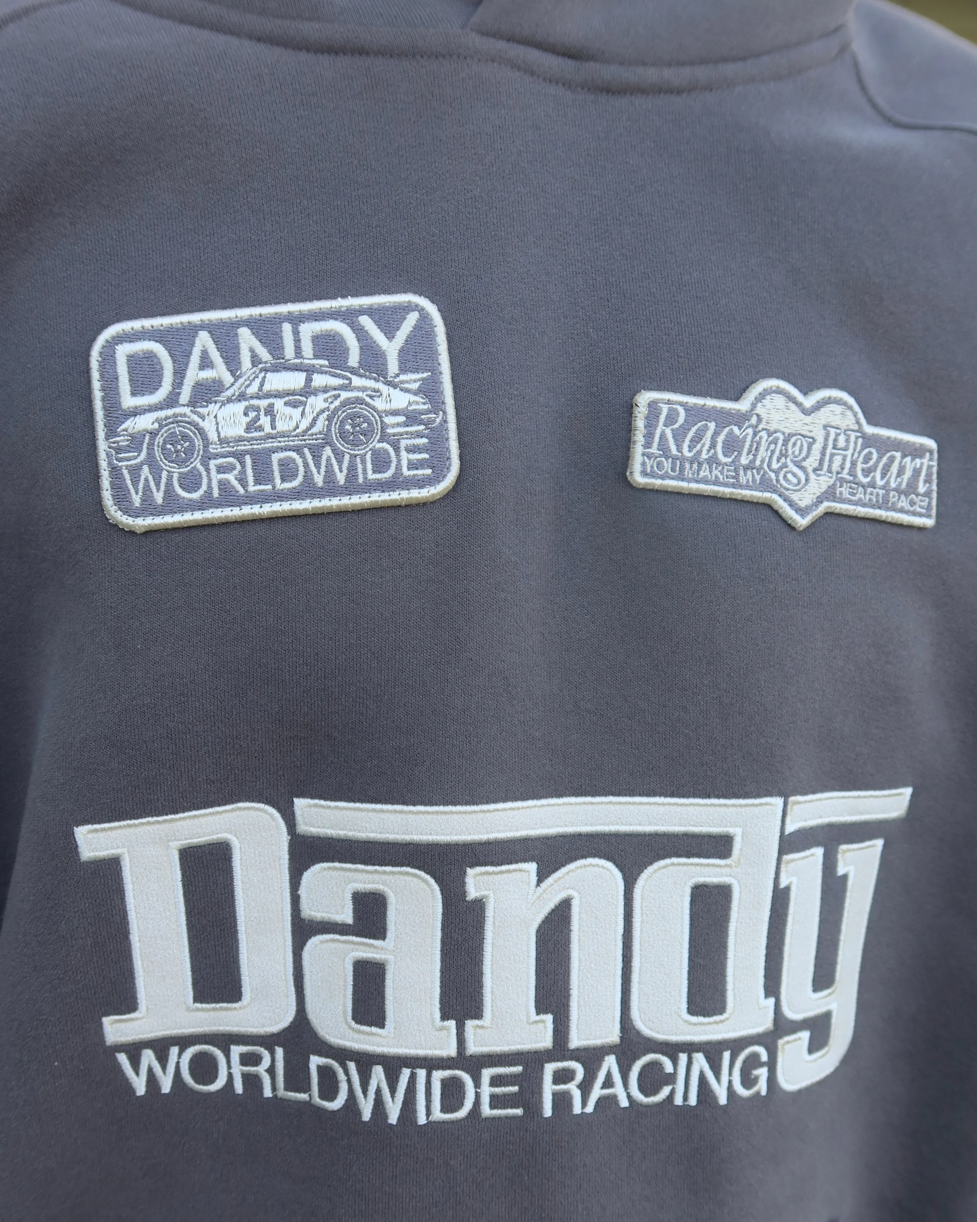 "Racing Heart" Oversized Lux Hoodie in Dark Gray - Image 7