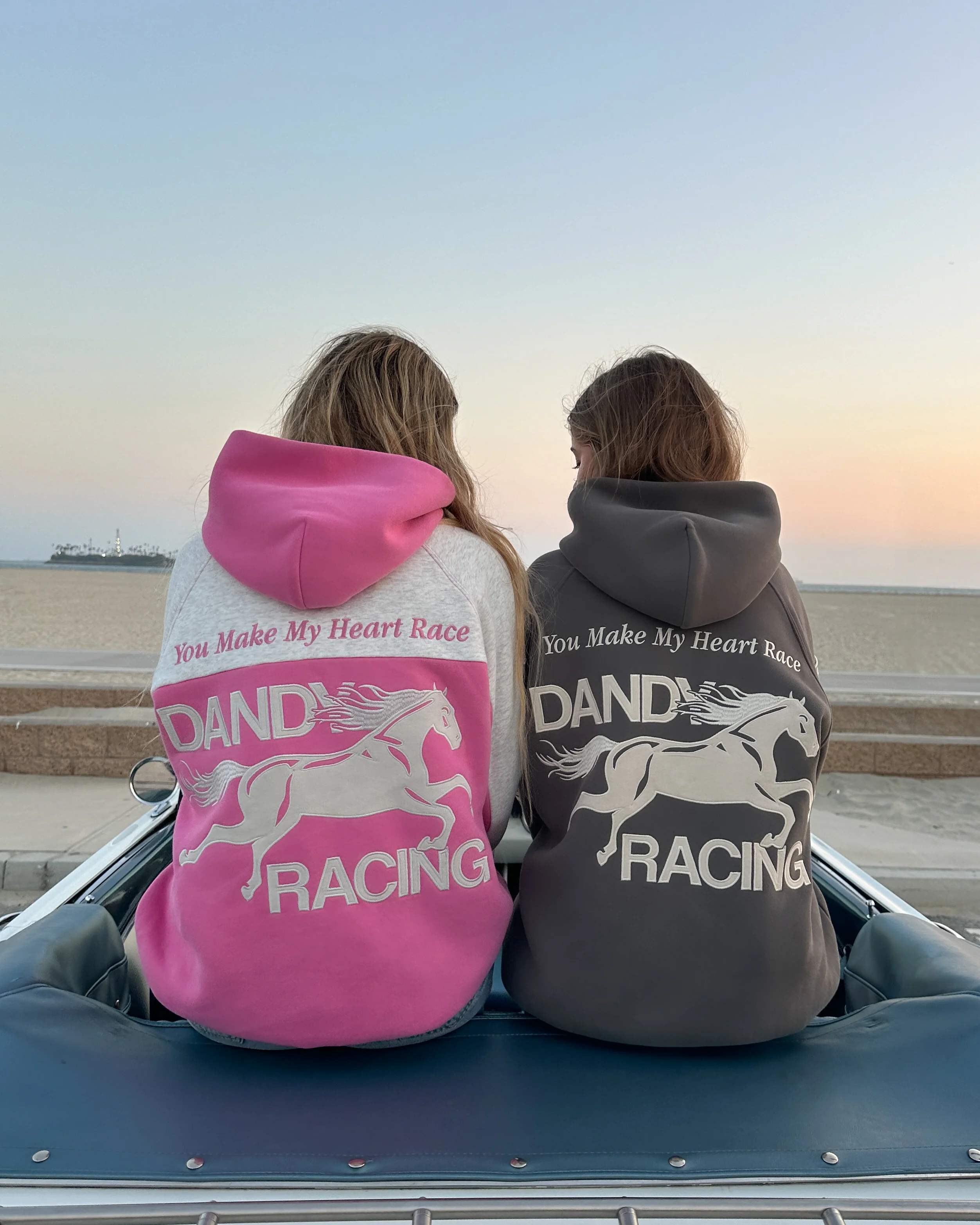"Racing Heart" Oversized Lux Hoodie in Pink - Image 3