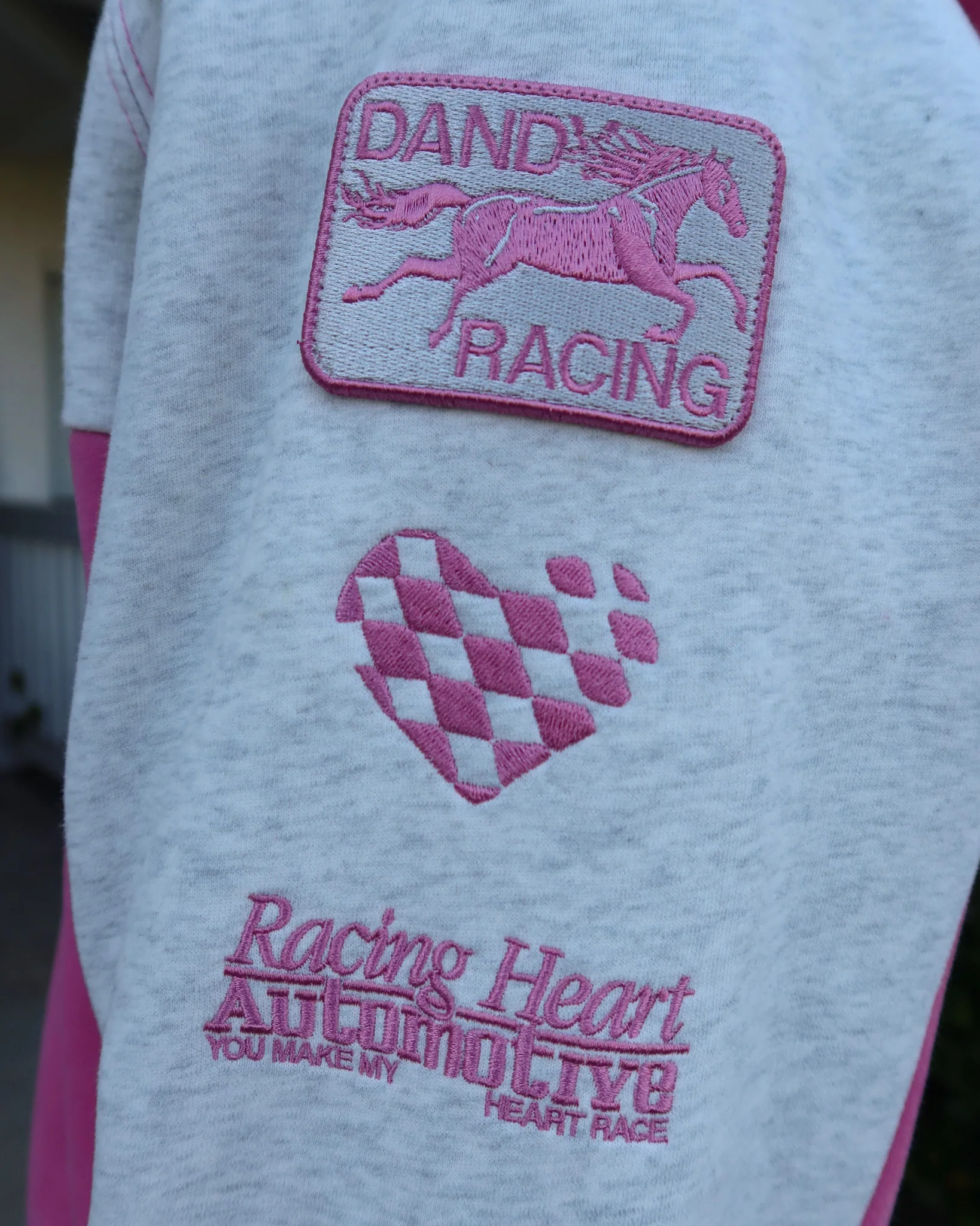 "Racing Heart" Oversized Lux Hoodie in Pink - Image 7