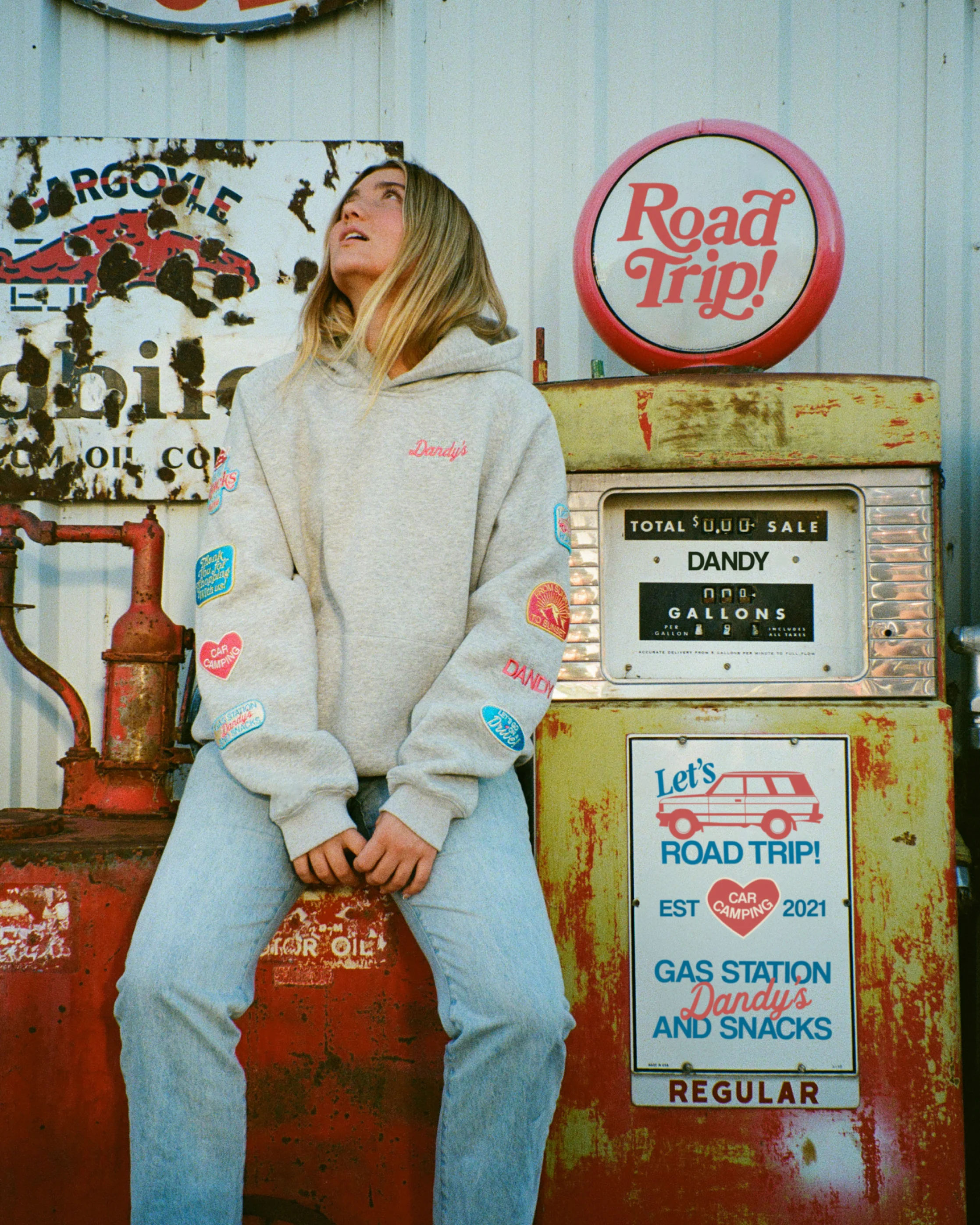 "Road Trip!" Oversized Lux Hoodie in Dark Heather - Image 11