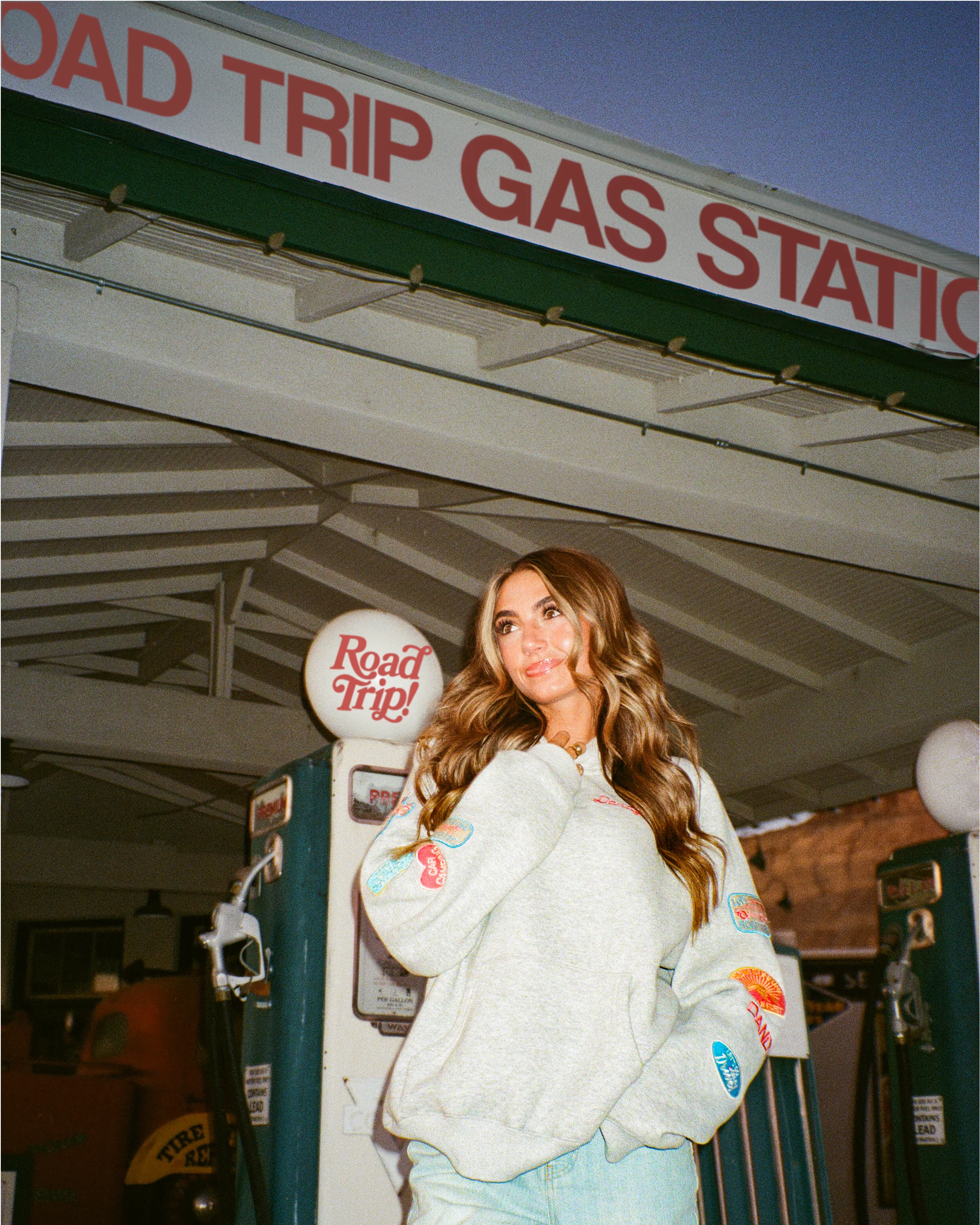 "Road Trip!" Oversized Lux Hoodie in Dark Heather - Image 14