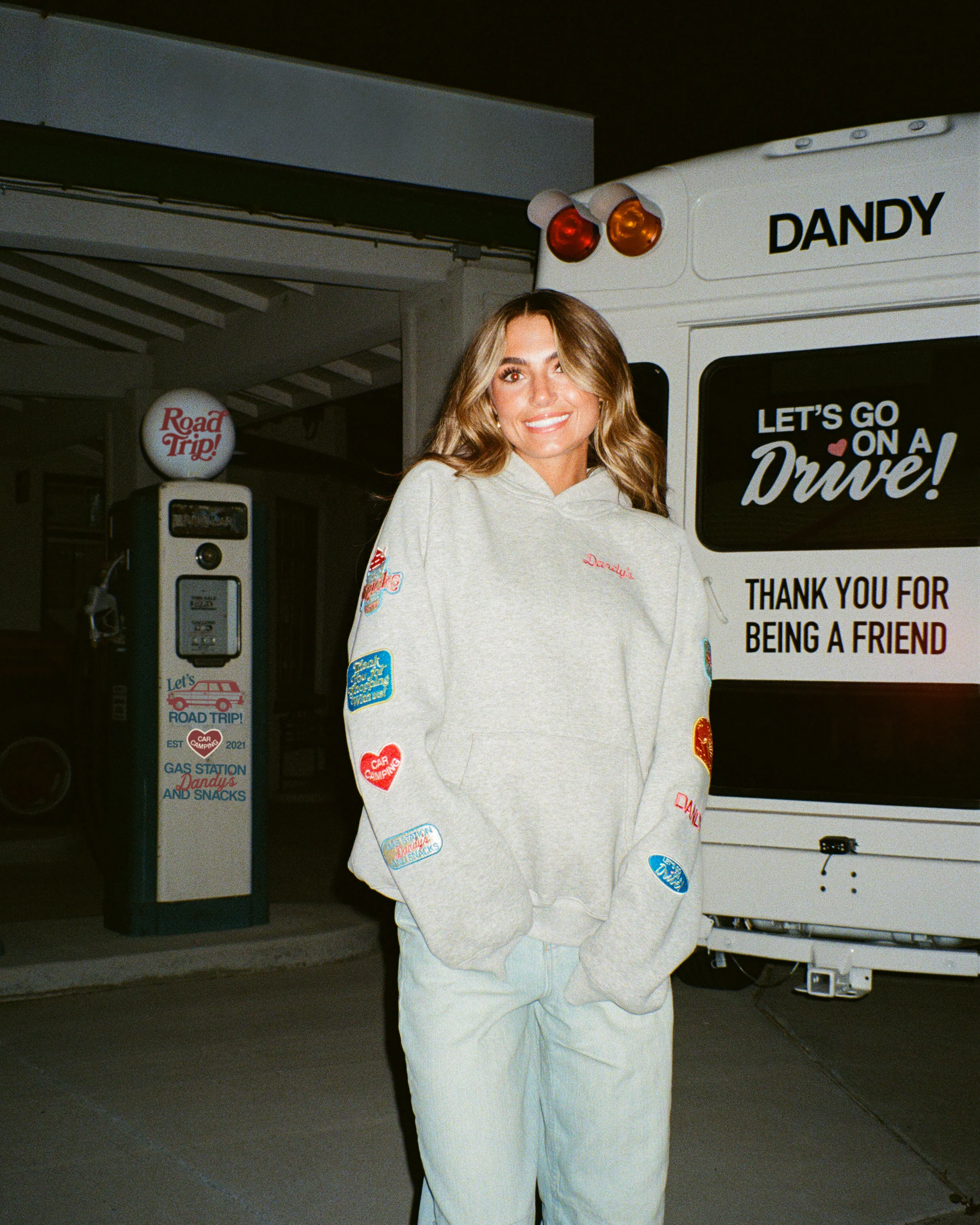 "Road Trip!" Oversized Lux Hoodie in Dark Heather - Image 19