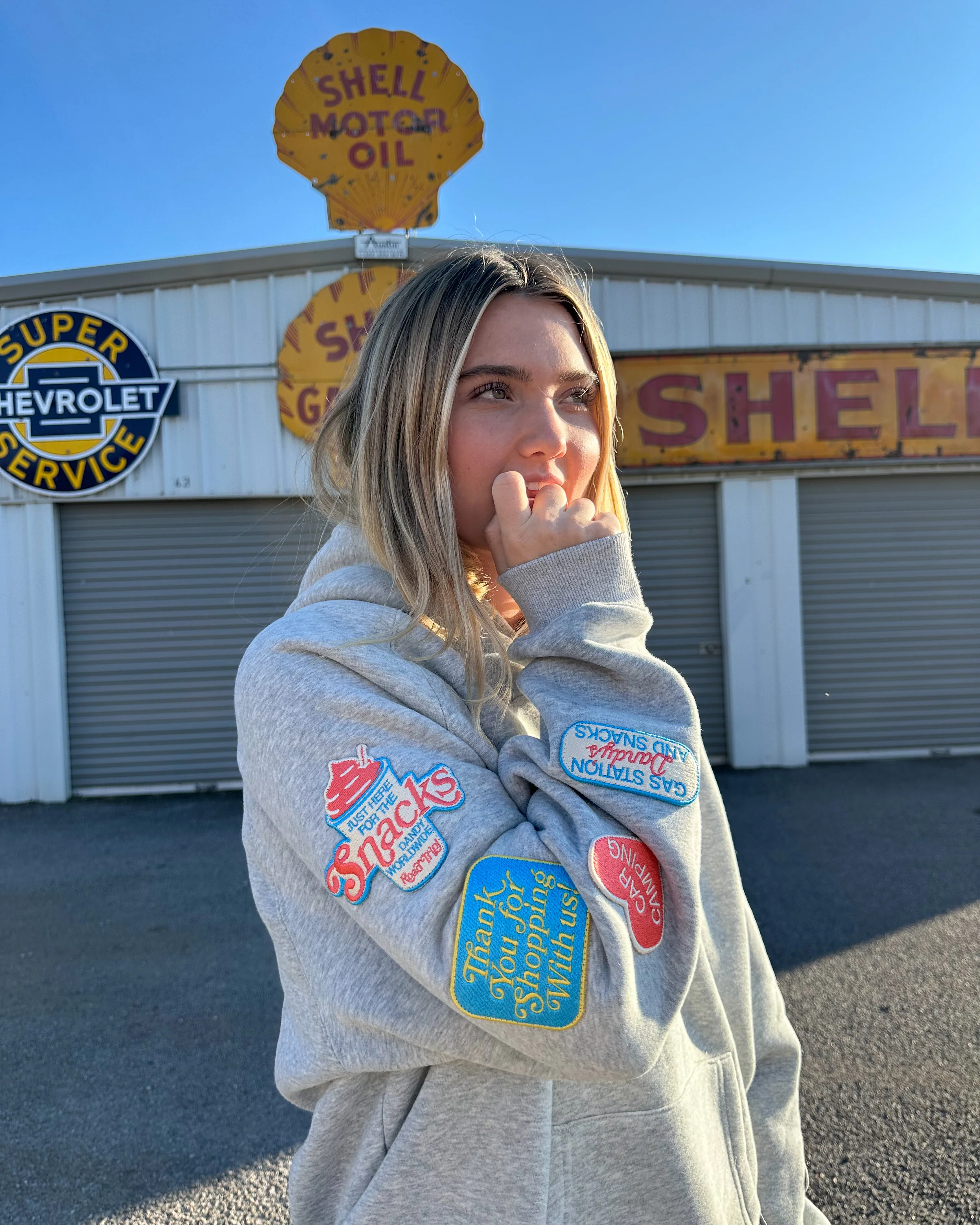 "Road Trip!" Oversized Lux Hoodie in Dark Heather - Image 20