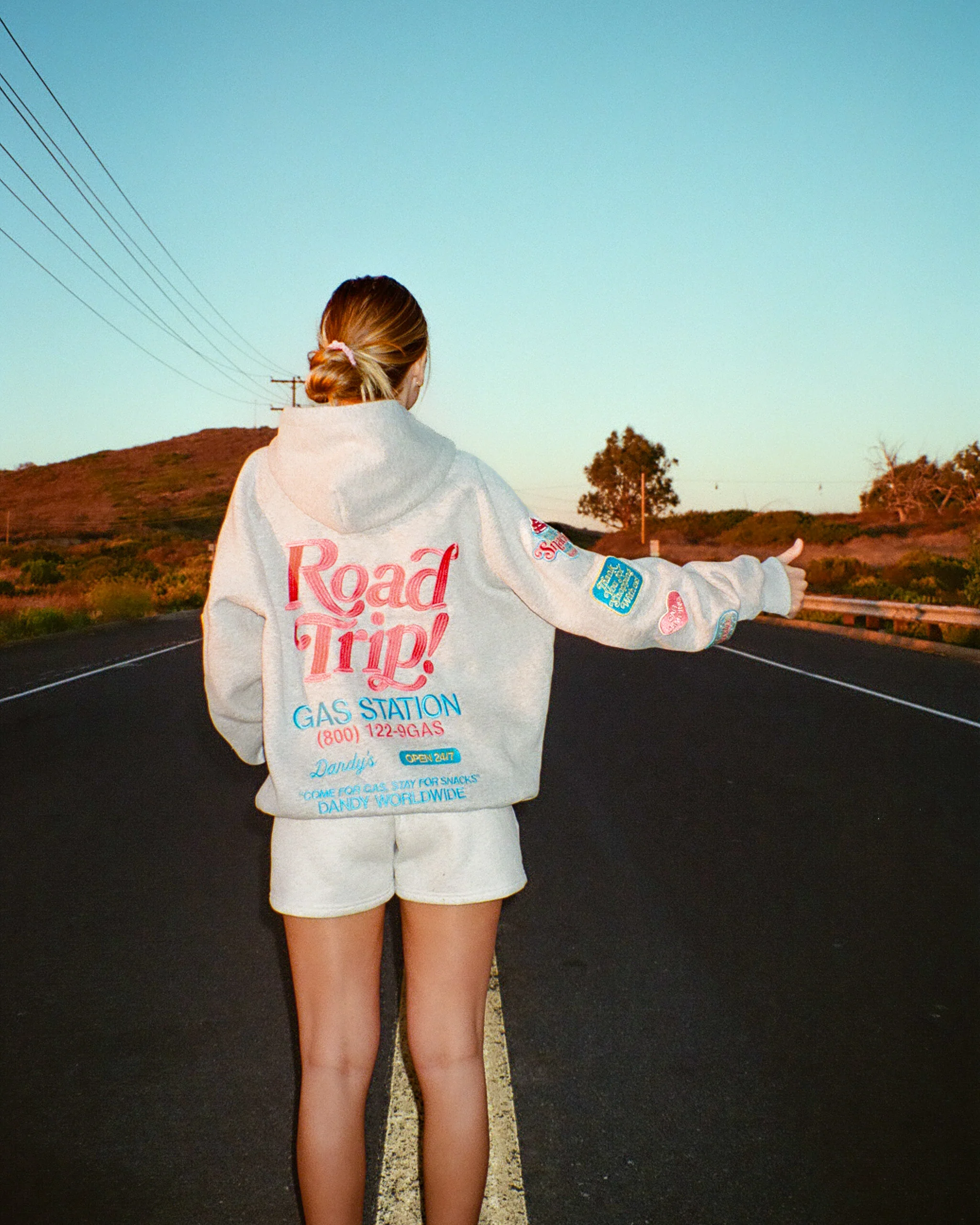 "Road Trip!" Oversized Lux Hoodie in Dark Heather - Image 26