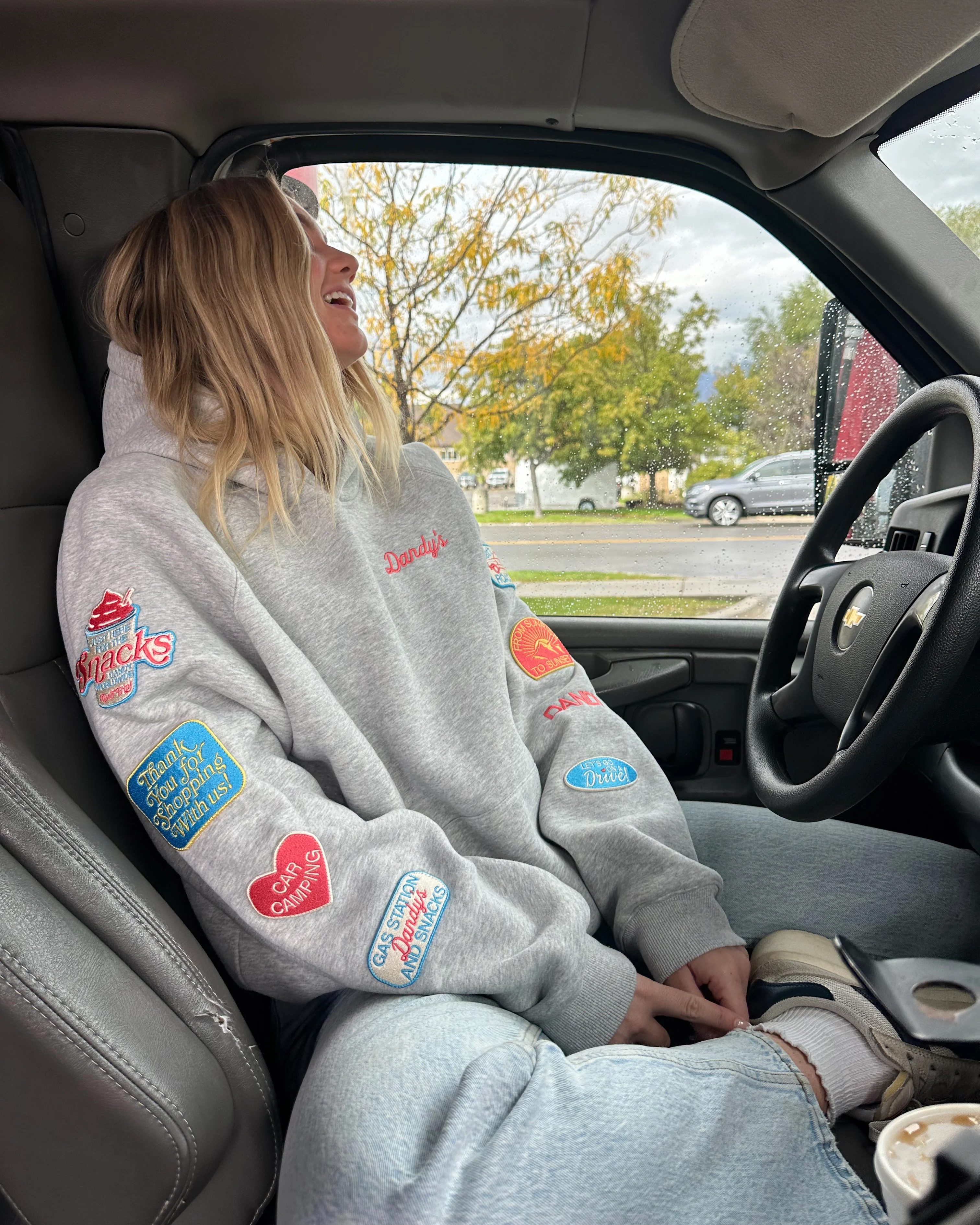 "Road Trip!" Oversized Lux Hoodie in Dark Heather - Image 4