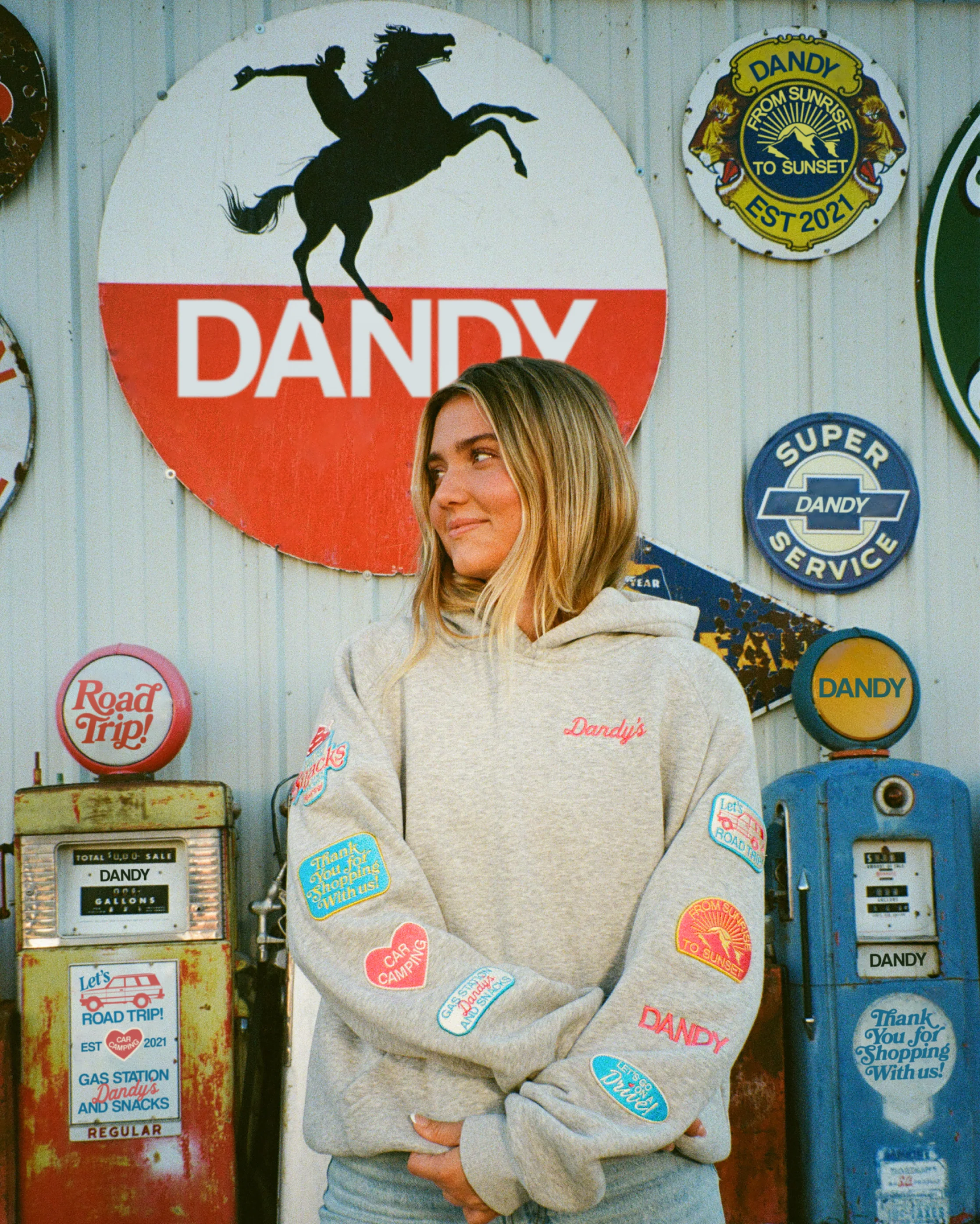 "Road Trip!" Oversized Lux Hoodie in Dark Heather - Image 9