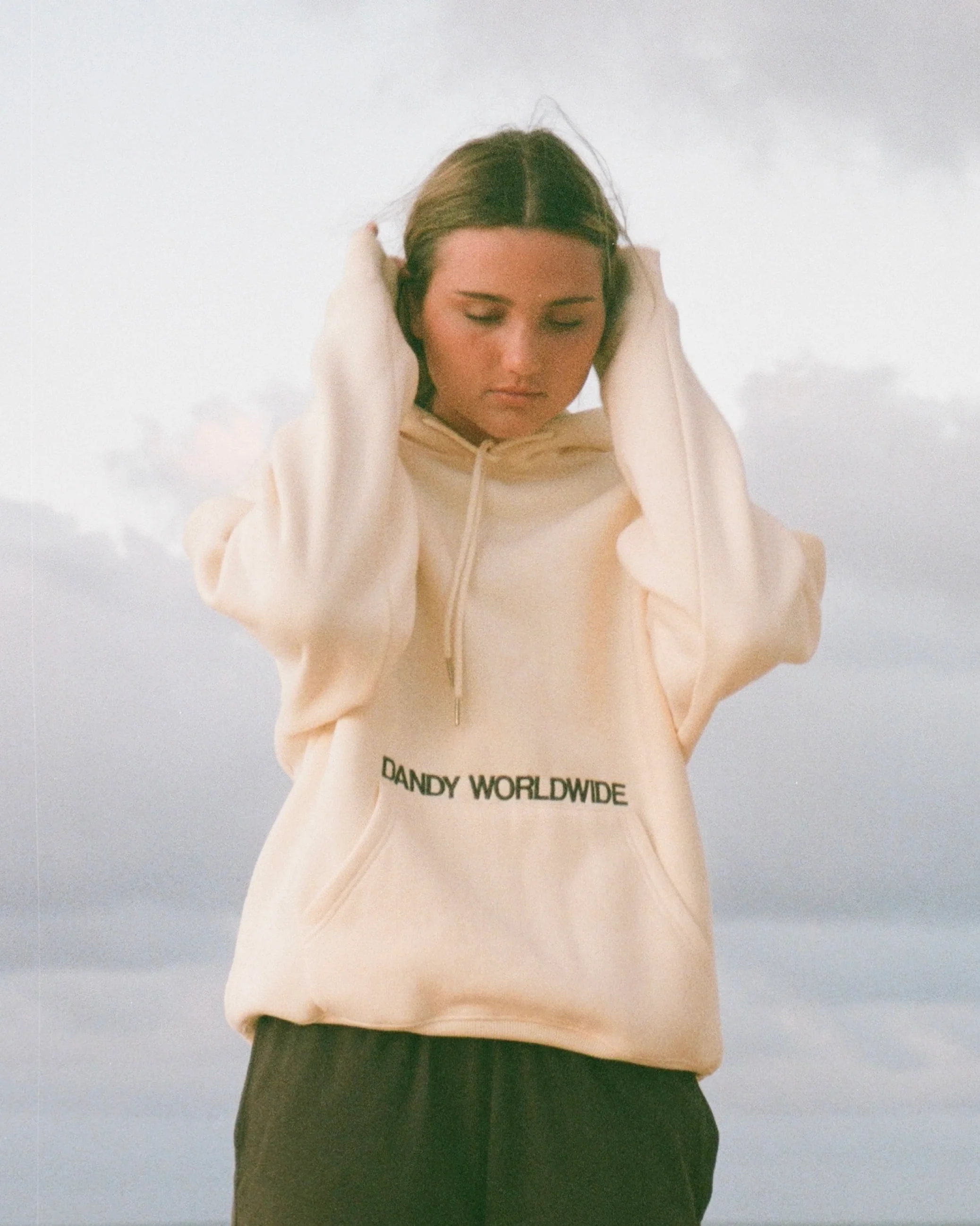 "Words of Affirmation" Oversized Lux Hoodie in Cream - Image 11