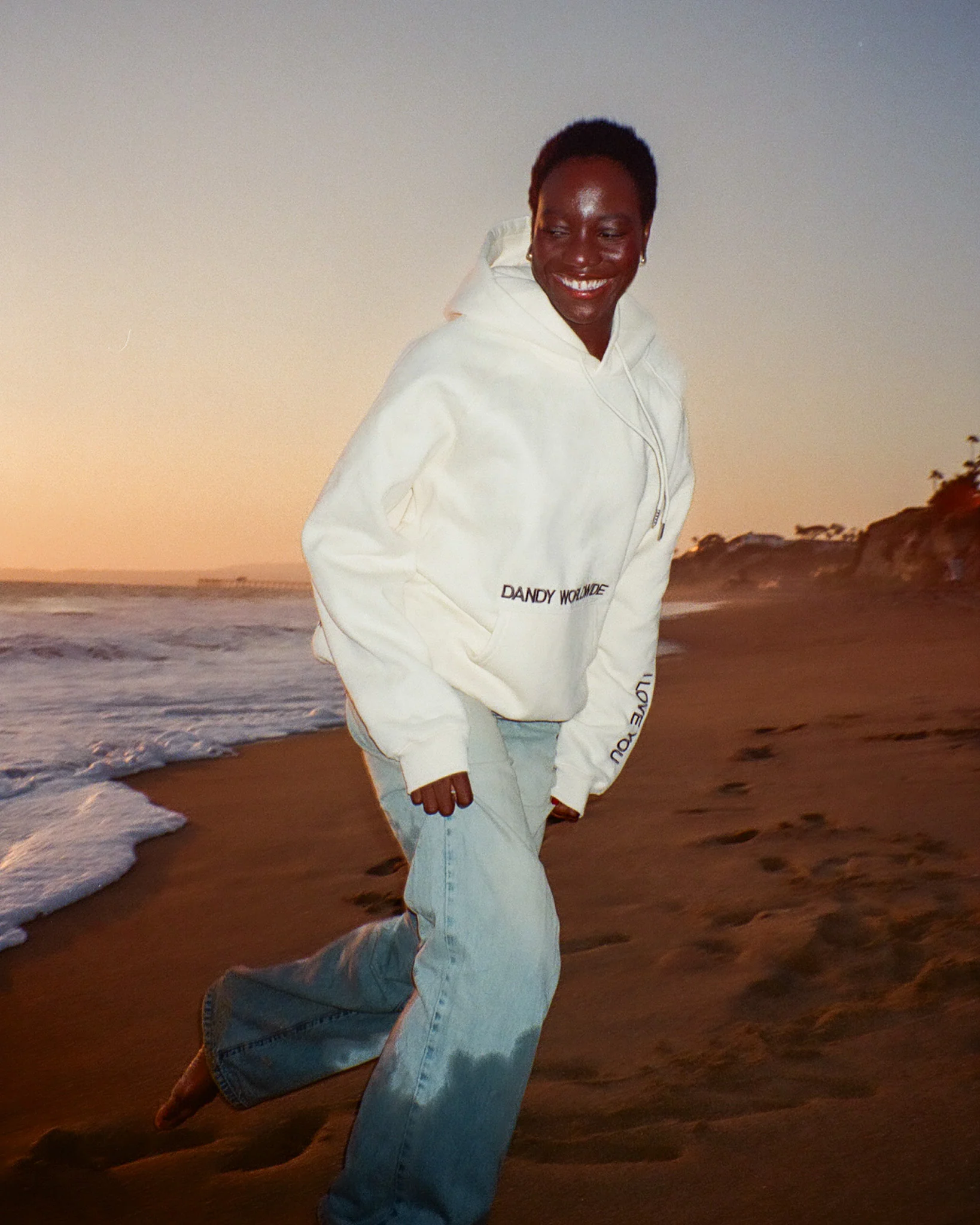 "Words of Affirmation" Oversized Lux Hoodie in Cream - Image 4