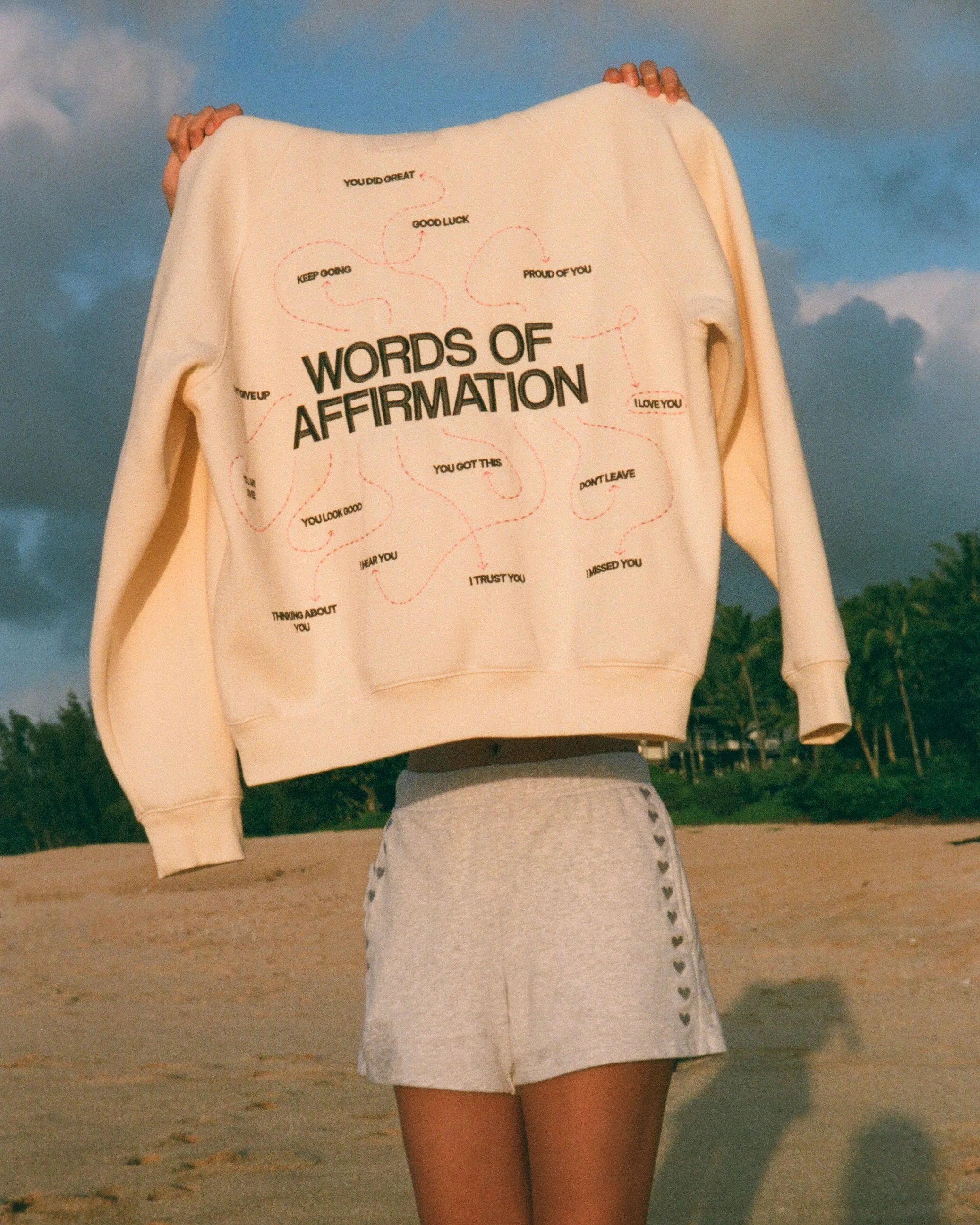 "Words of Affirmation" Oversized Lux Hoodie in Cream - Image 6