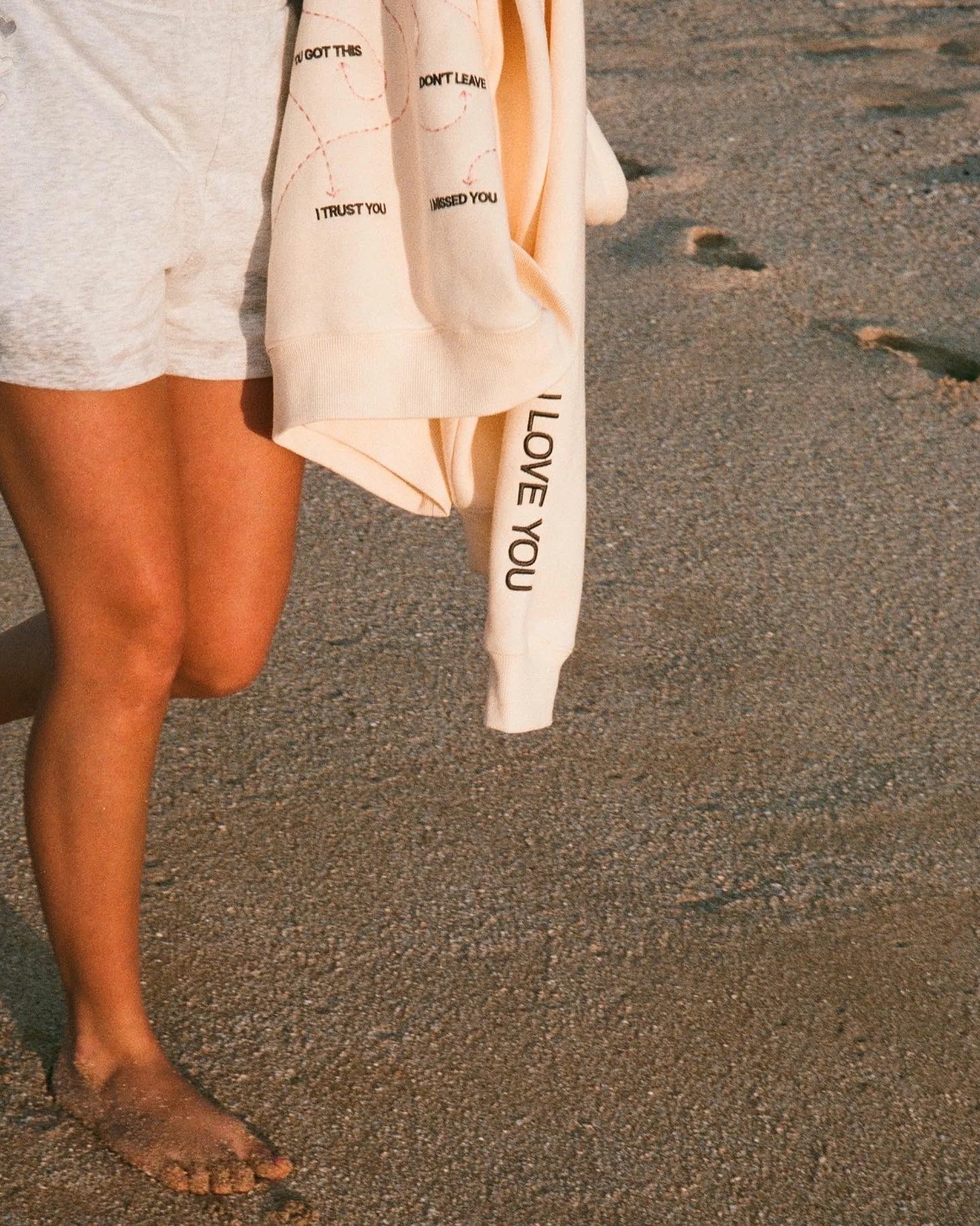 "Words of Affirmation" Oversized Lux Hoodie in Cream - Image 7